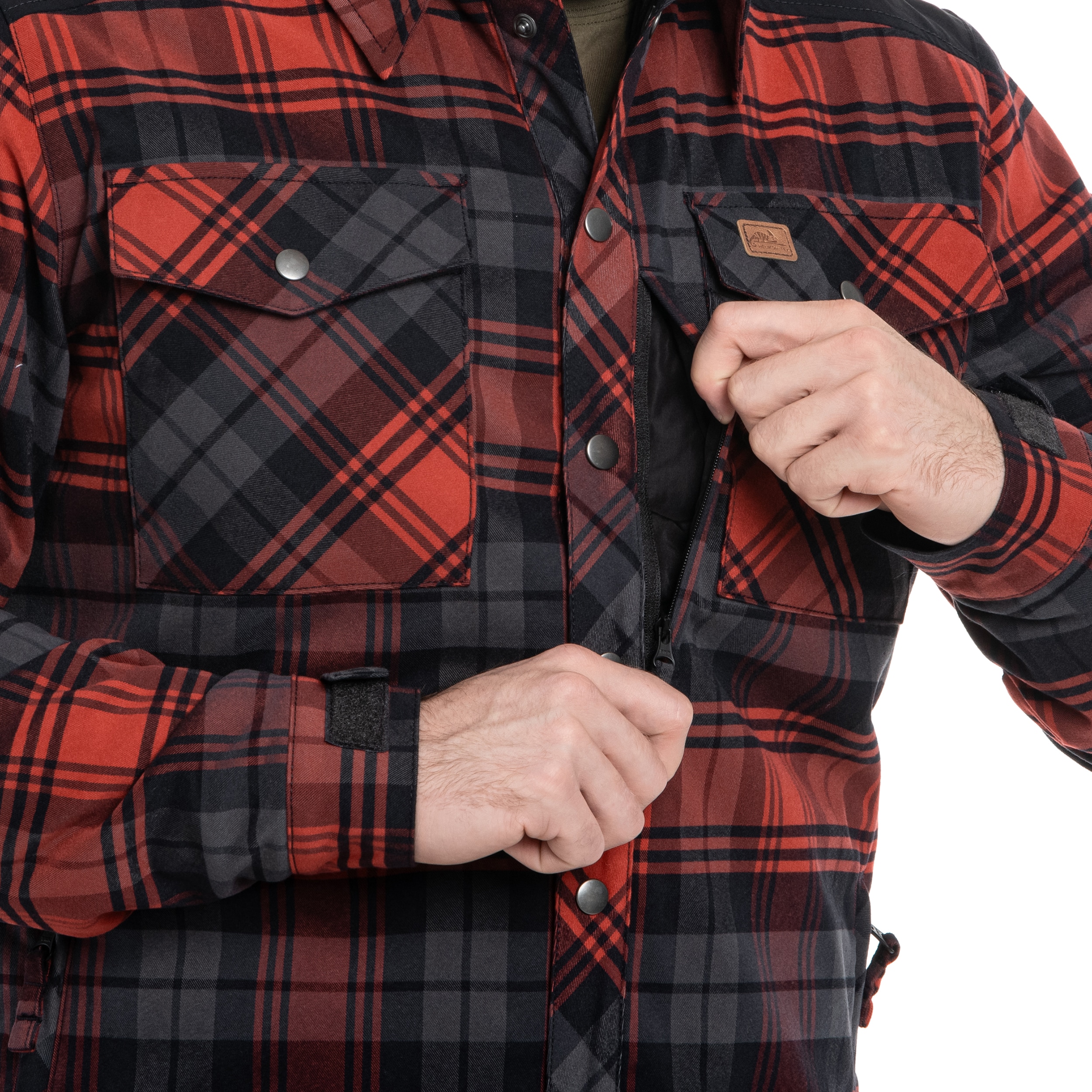 Cămașă Helikon Winter Warden Long Sleeve - Slate Crimson Plaid
