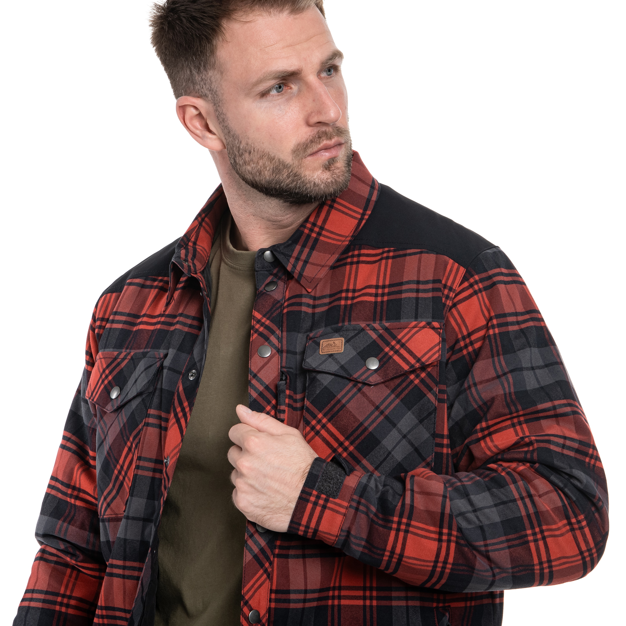 Cămașă Helikon Winter Warden Long Sleeve - Slate Crimson Plaid