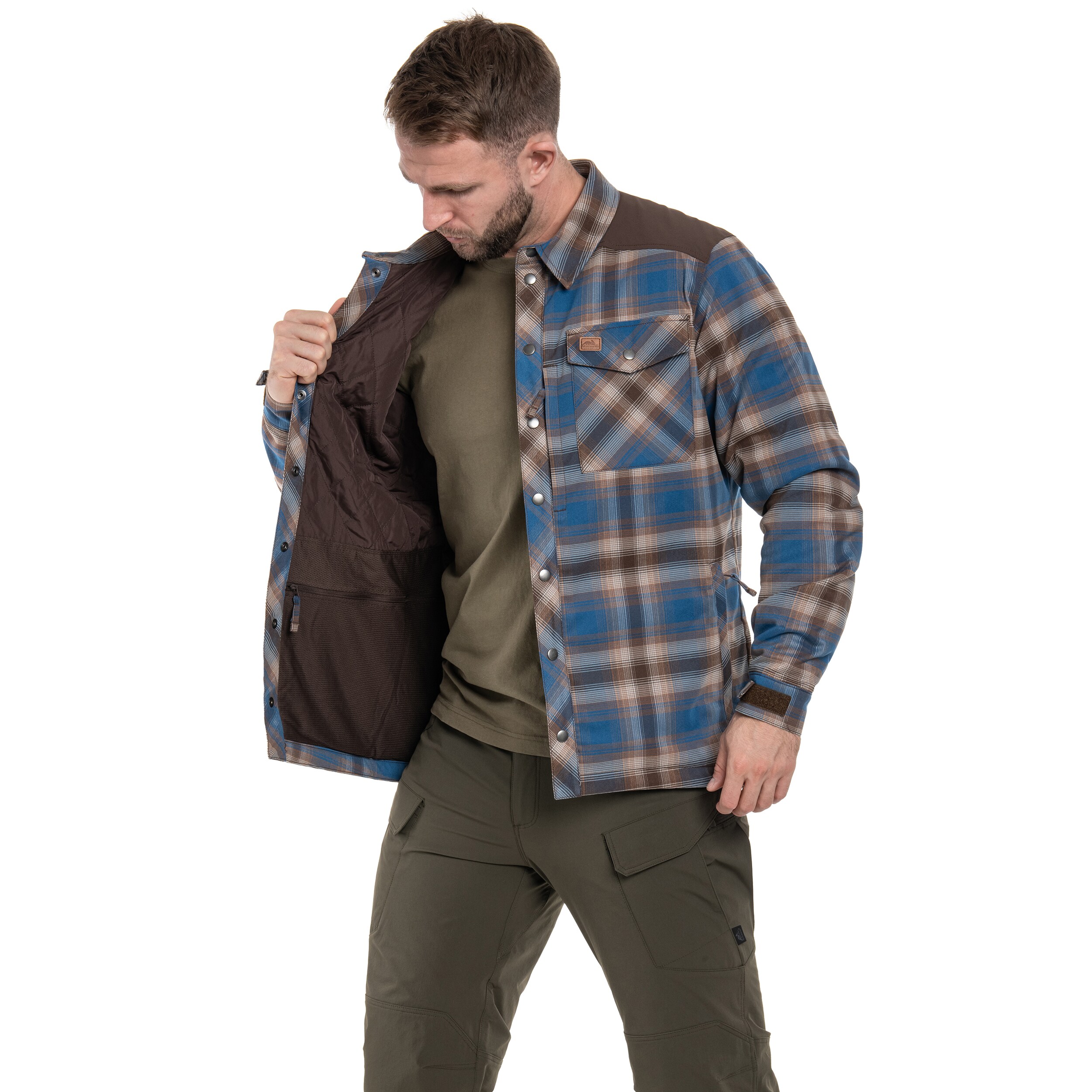 Cămașă Helikon Winter Warden Long Sleeve - Forest Blue Plaid