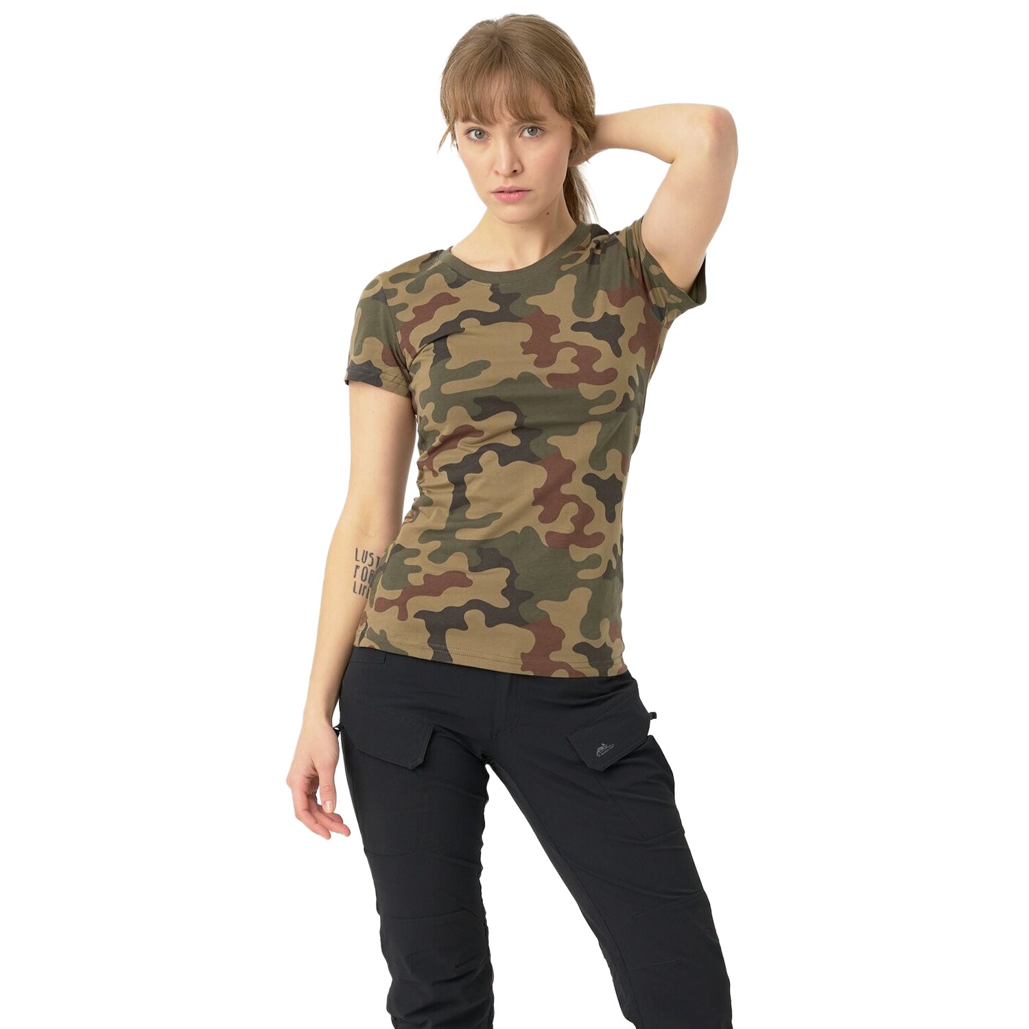 Tricou de damă Helikon-Tex din bumbac organic Slim - wz.93 Pantera PL Woodland