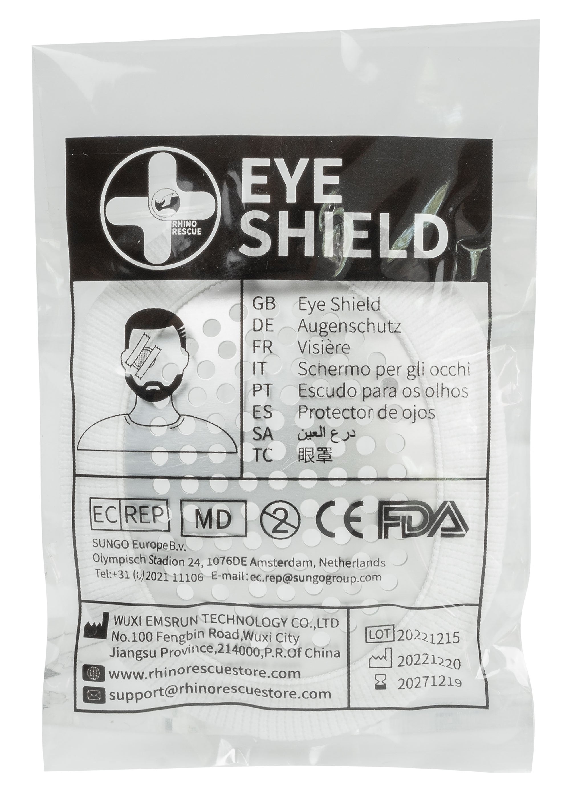 Pansament pentru ochi Rhino Rescue Eye Shield cu plaster - White