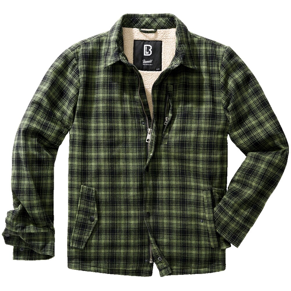 Geacă Brandit Classic Sherpa Jacket Olive/Black Checkered