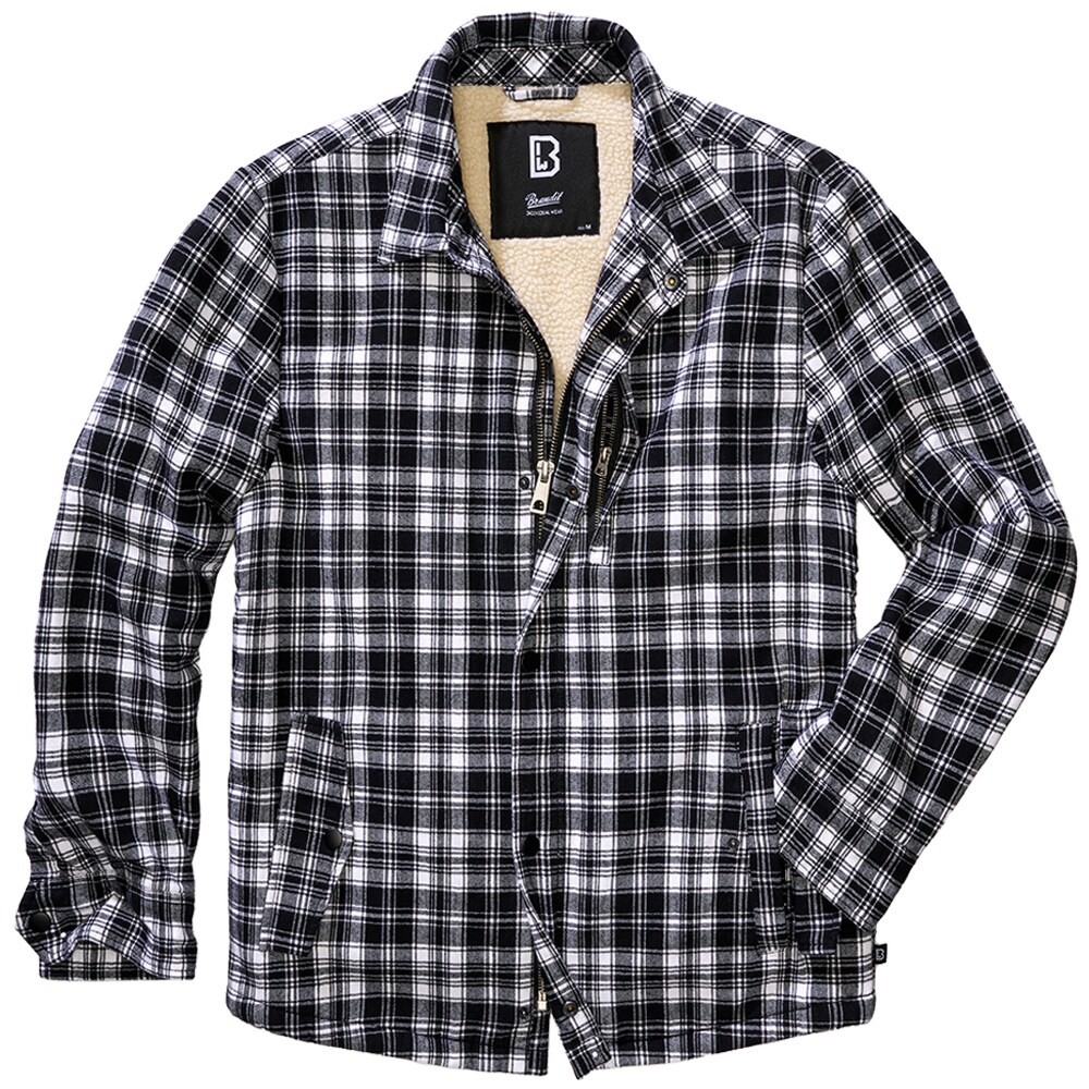 Geacă Brandit Classic Sherpa Jacket White/Black Checkered