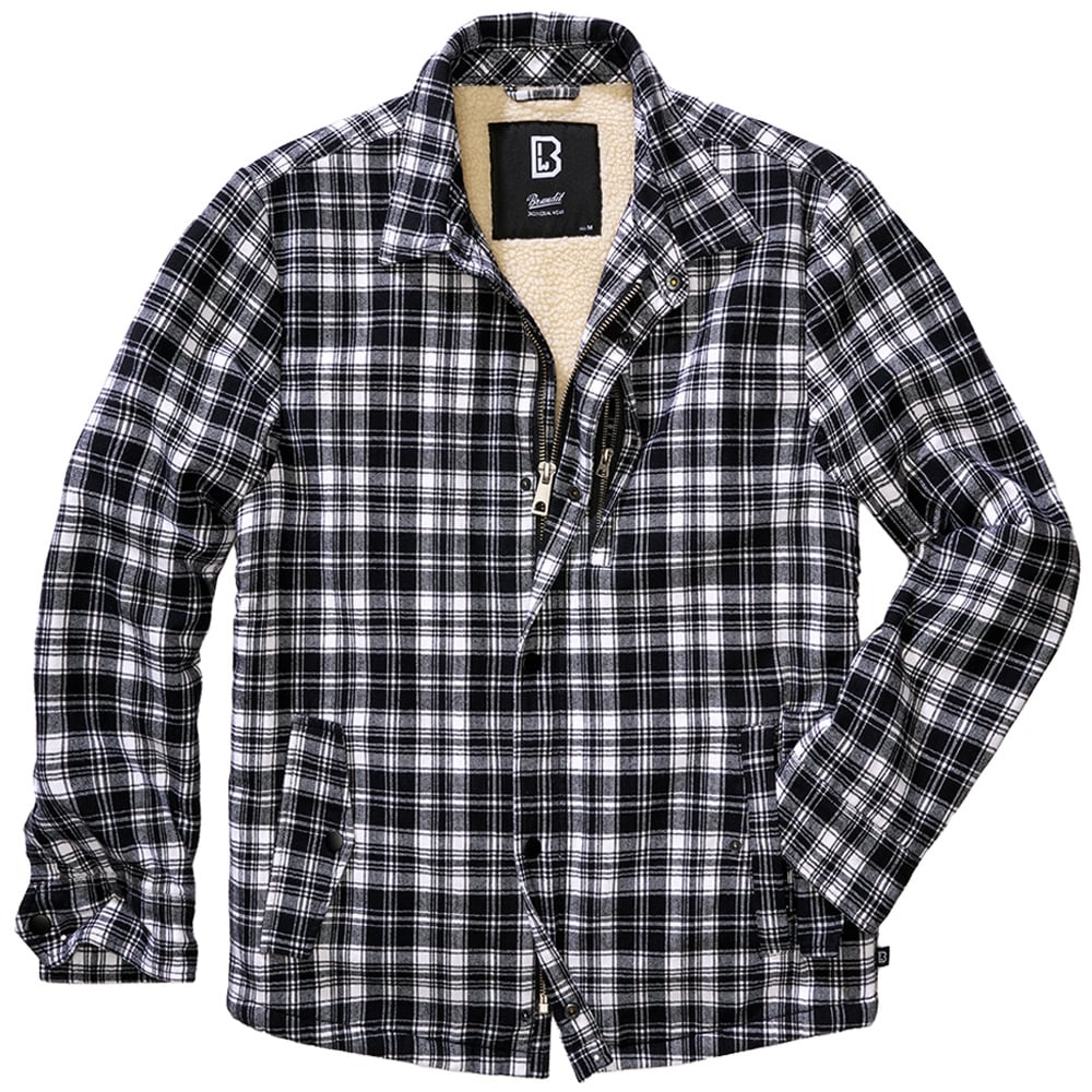 Geacă Brandit Classic Sherpa Jacket White/Black Checkered
