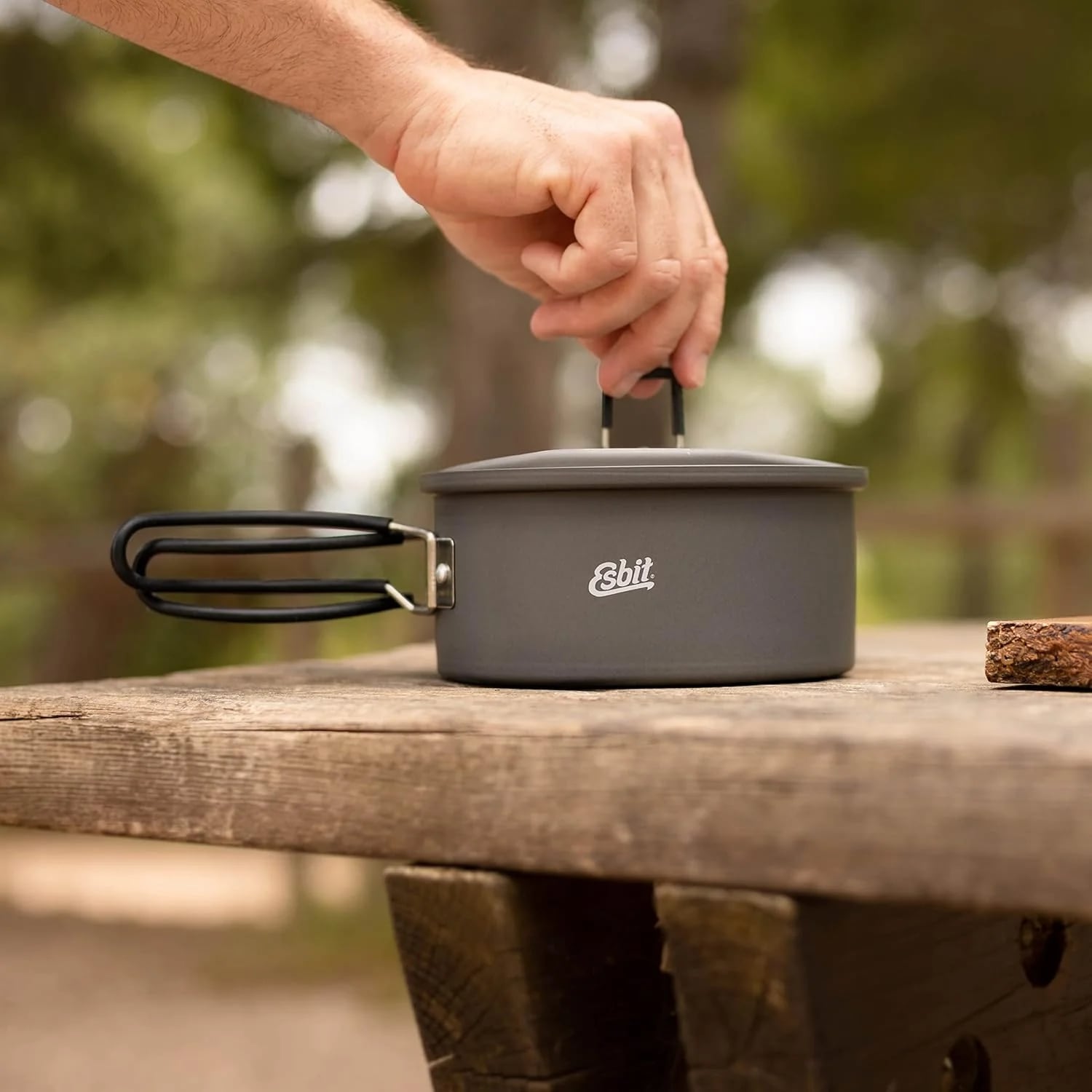 Oală turistică cu capac Esbit Round Camping Pot Aluminiu - 1100 ml