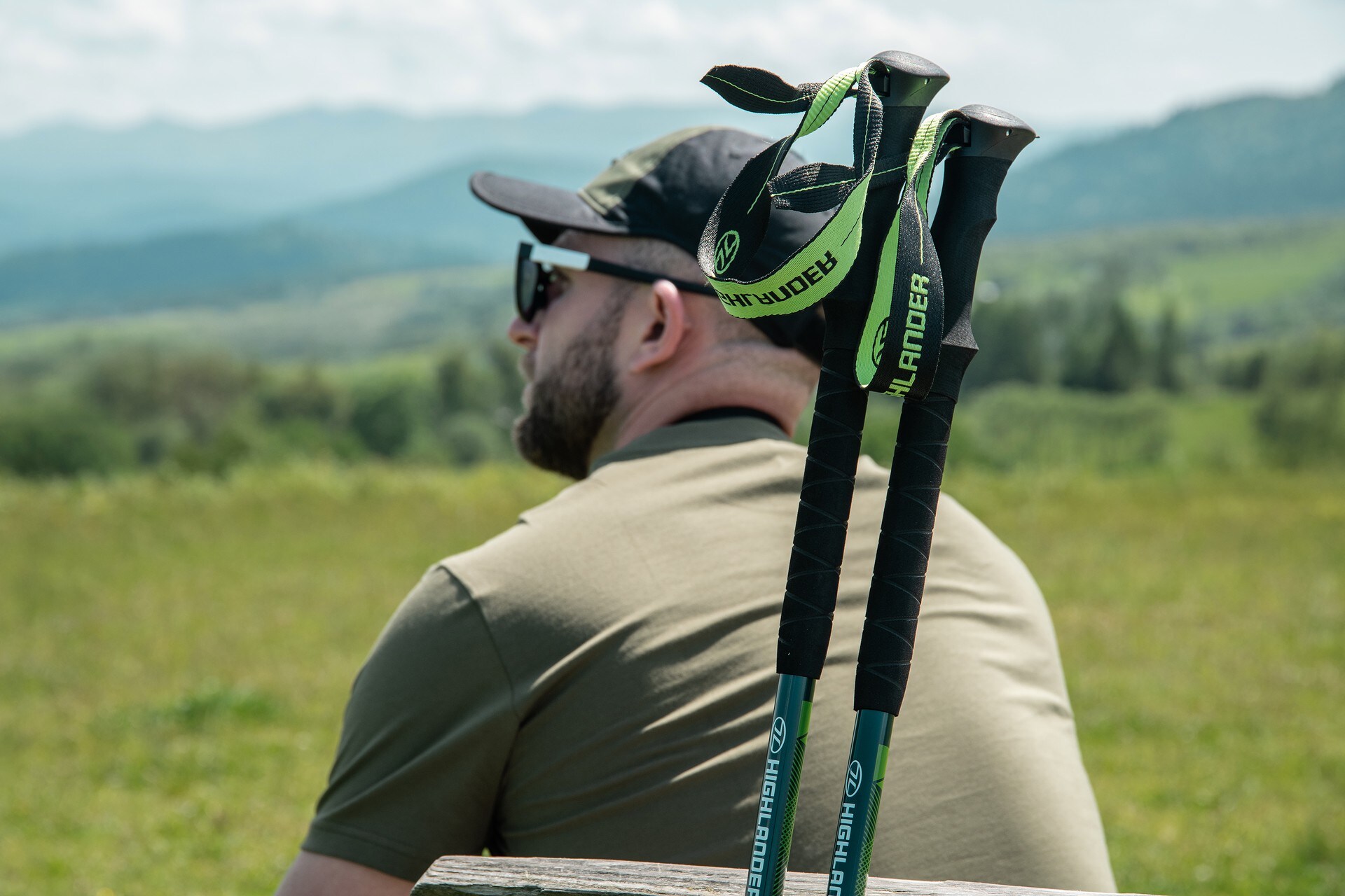Bețe de trekking Highlander Outdoor Tiree Pro Trekking Poles - Green