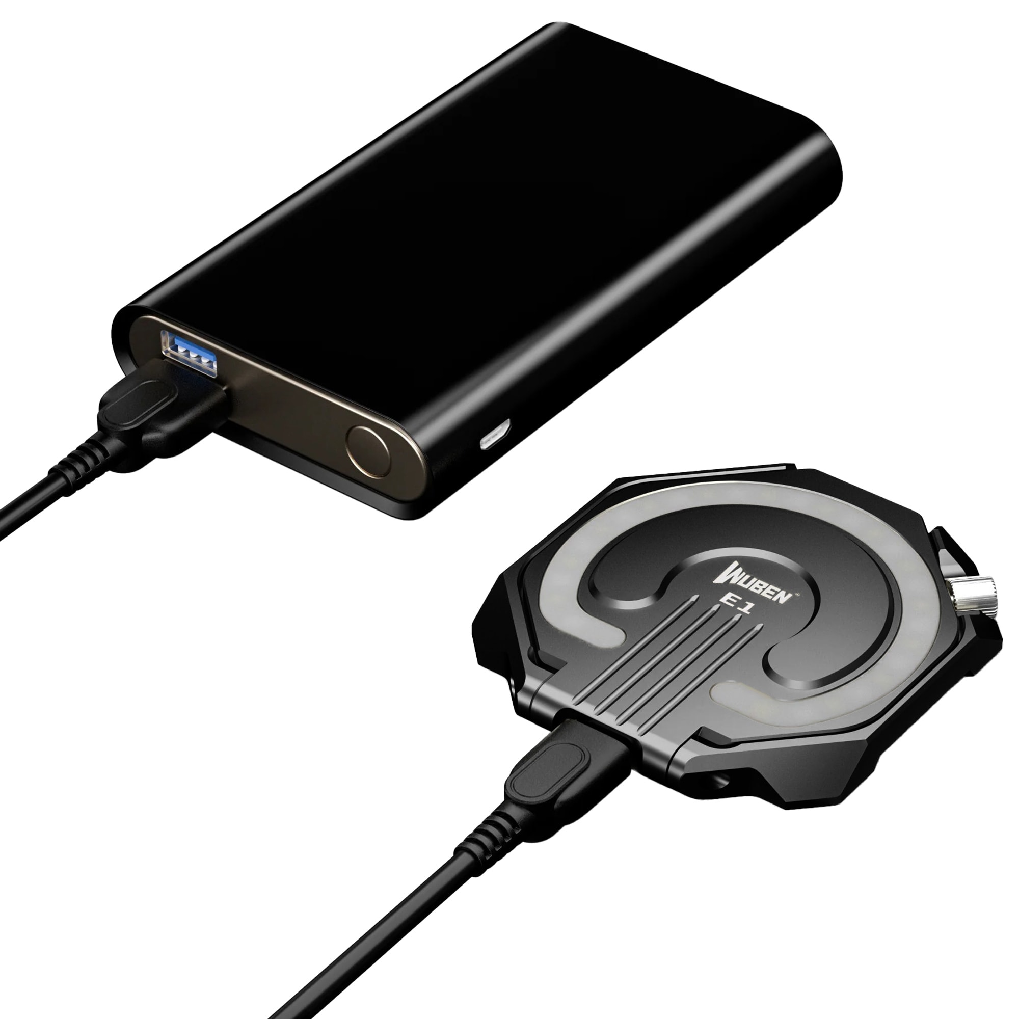 Lampă Wuben E1 EDC Selfie Light Portable Ring Light Black - 300 lumeni