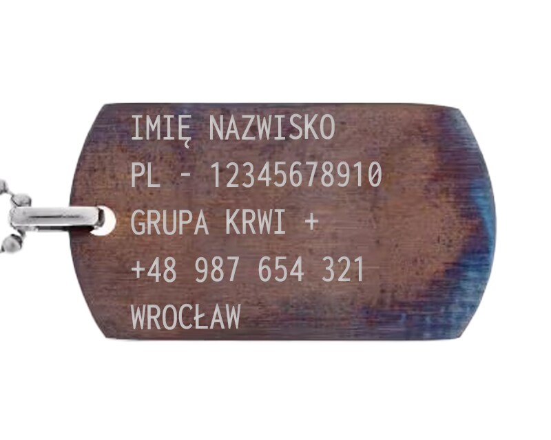 Plăcuță militară Piran din oțel inoxidabil - Case Hardened