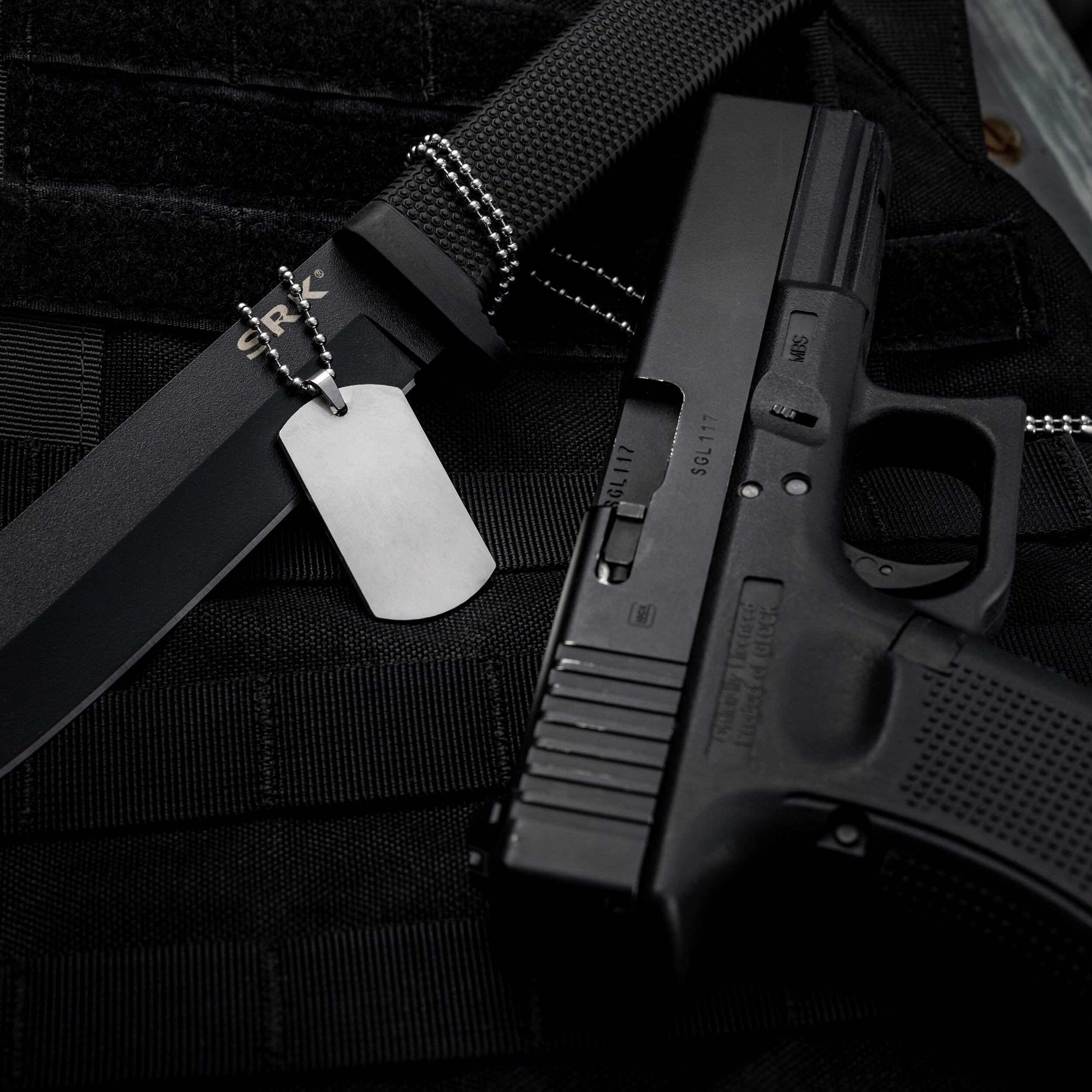 Plăcuță militară Piran din oțel inoxidabil  - Brut