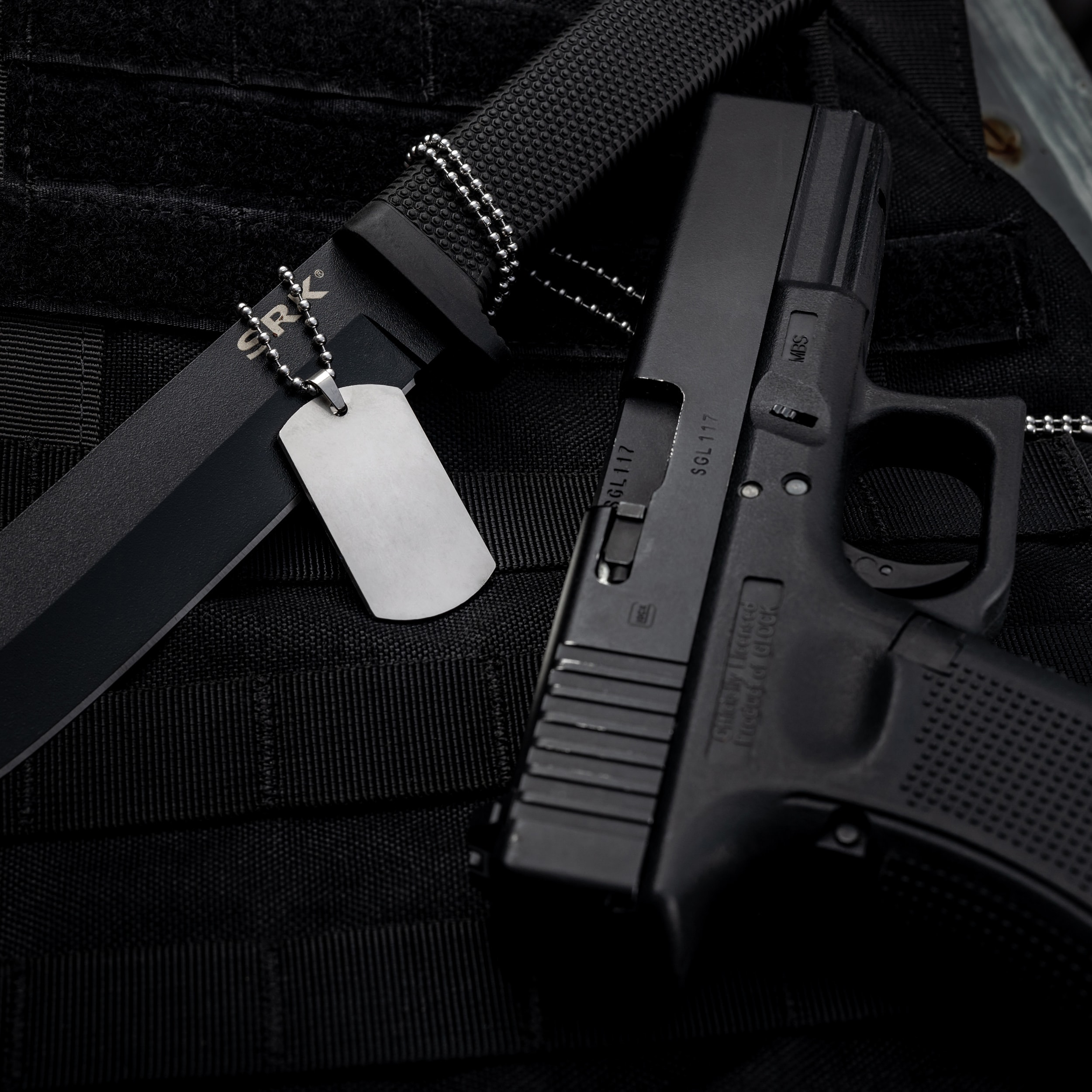 Plăcuță militară Piran din oțel inoxidabil  - Brut