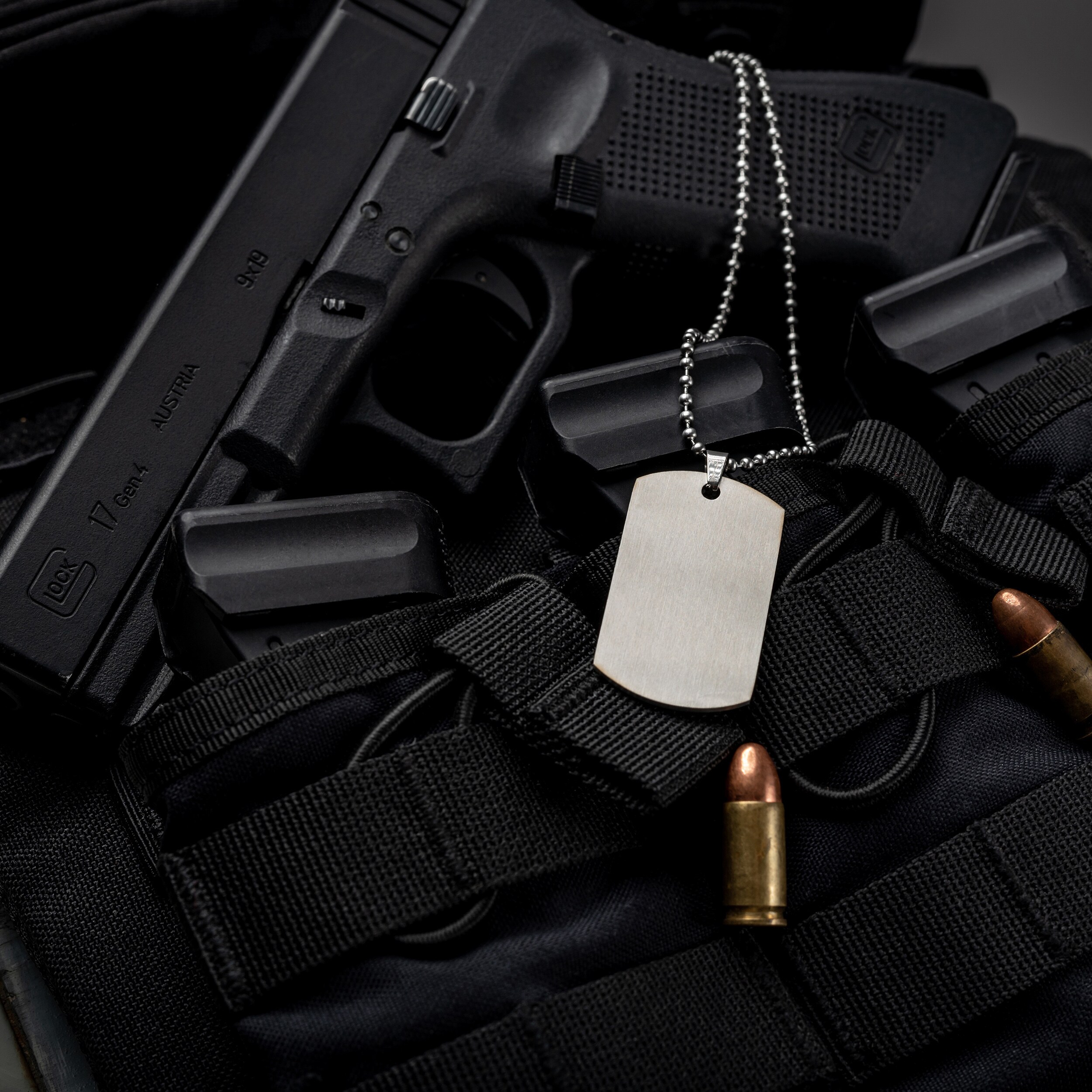 Plăcuță militară Piran din oțel inoxidabil  - Satinat