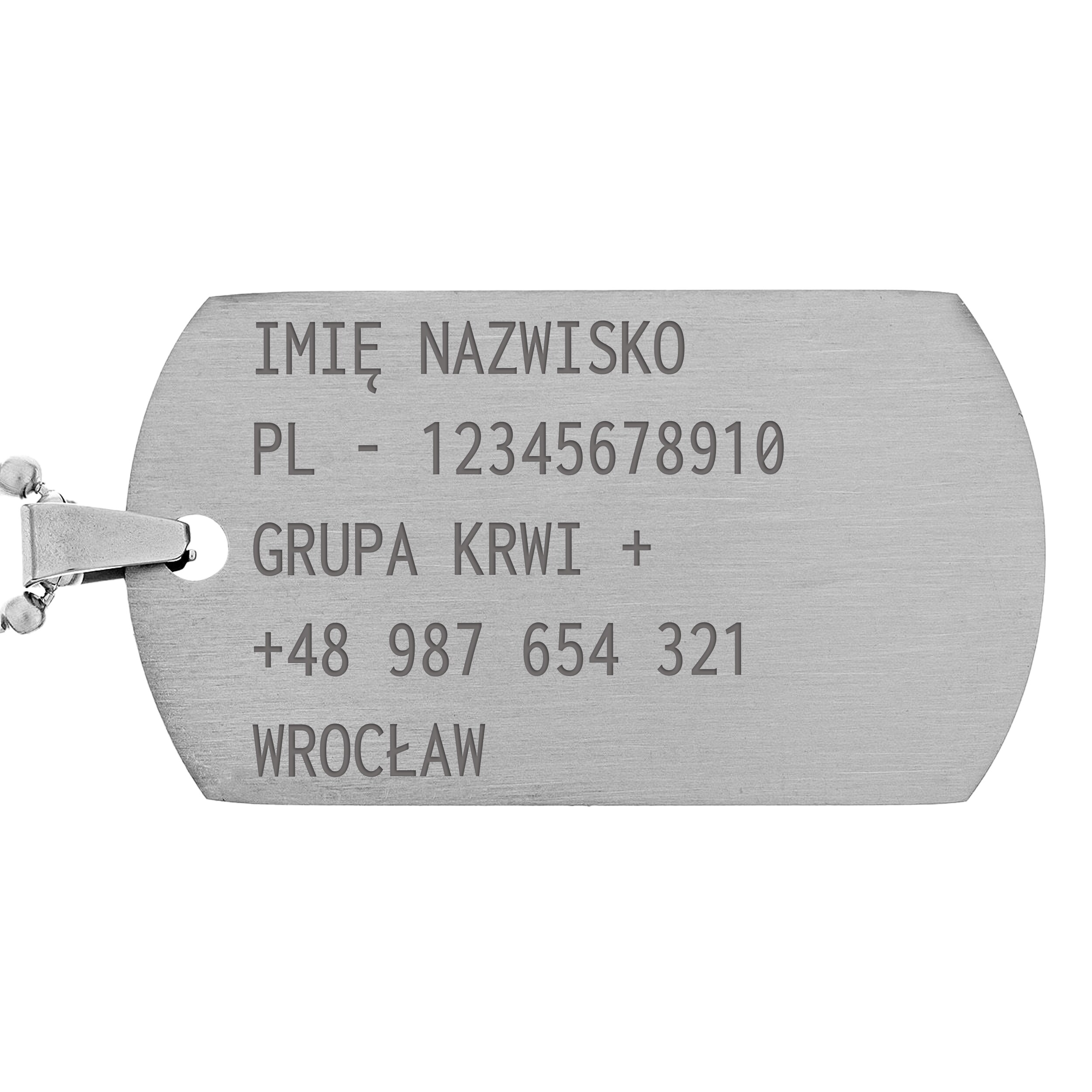 Plăcuță militară Piran din oțel inoxidabil  - Satinat