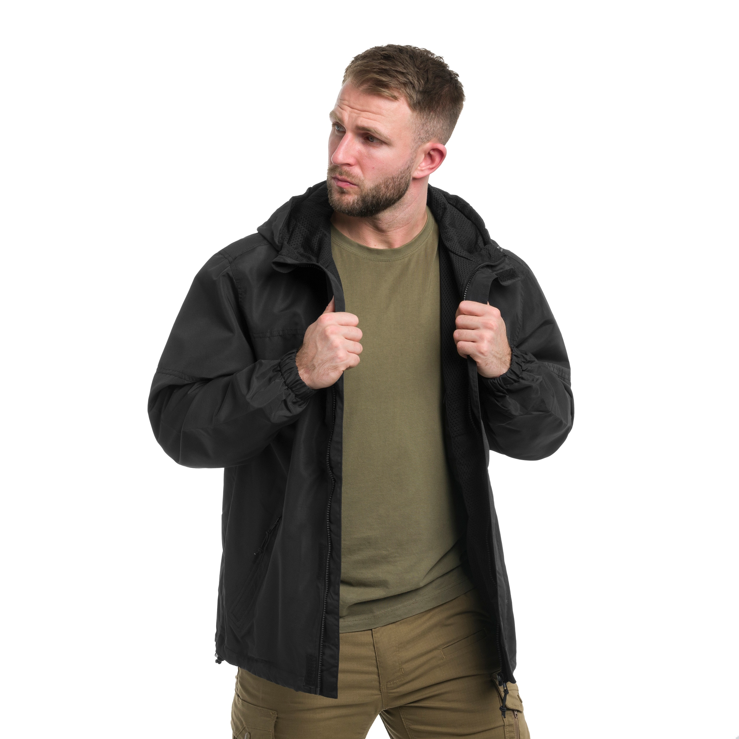Jachetă Brandit Light Windbreaker Frontzip - Black