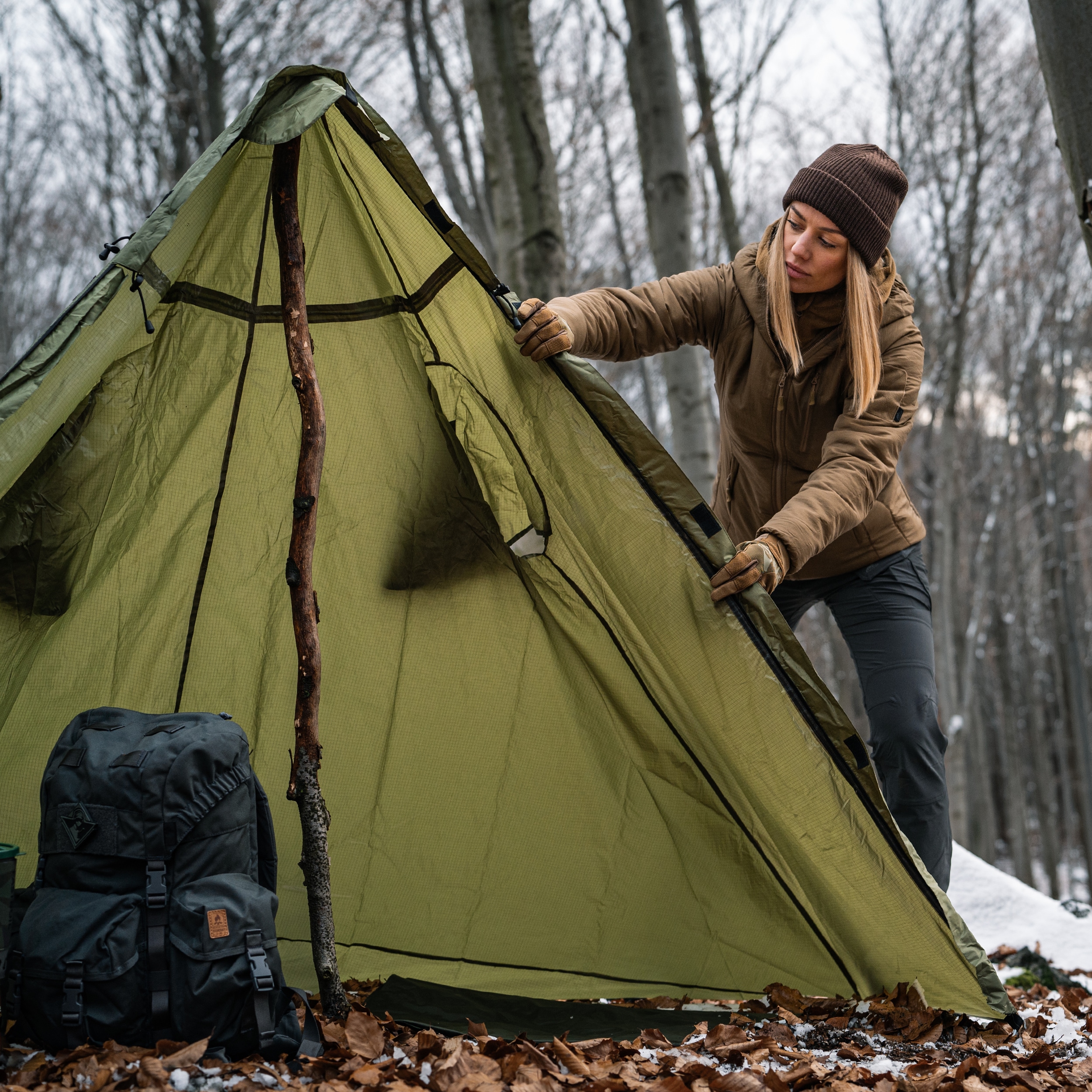 Poncho Badger Outdoor Timber cu funcție de cort - Olive