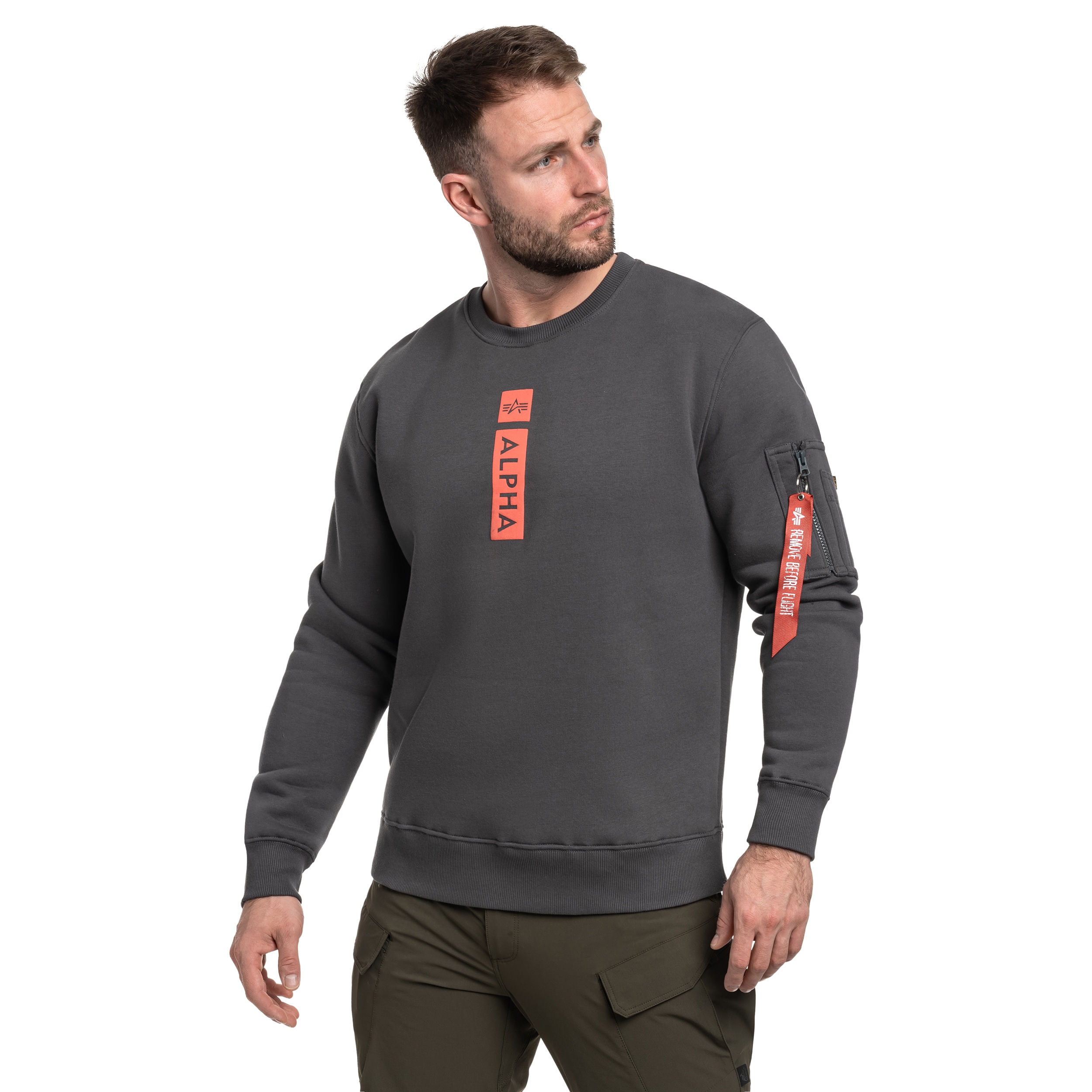 Bluză Alpha Industries Reflective Print Sweater - Vintage Grey