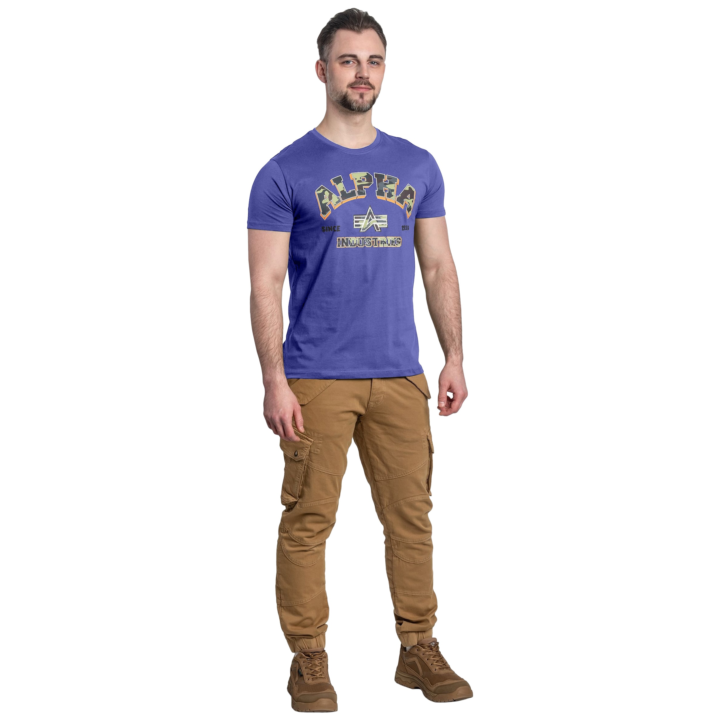 Tricou T-Shirt Alpha Industries College Camo - Night Purple
