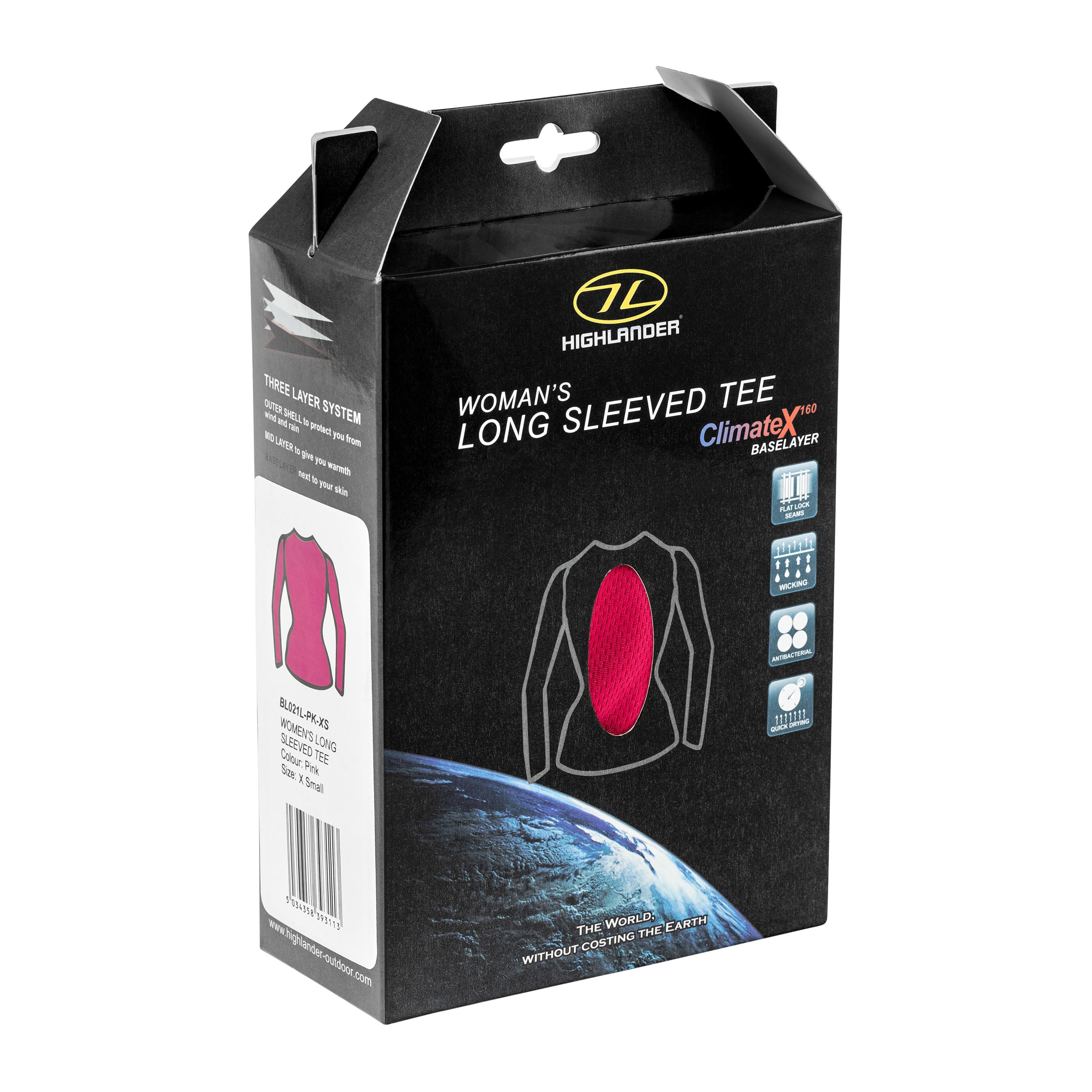 Tricou termoactiv de damă Highlander Outdoor Long Sleeve Climate-X - Pink