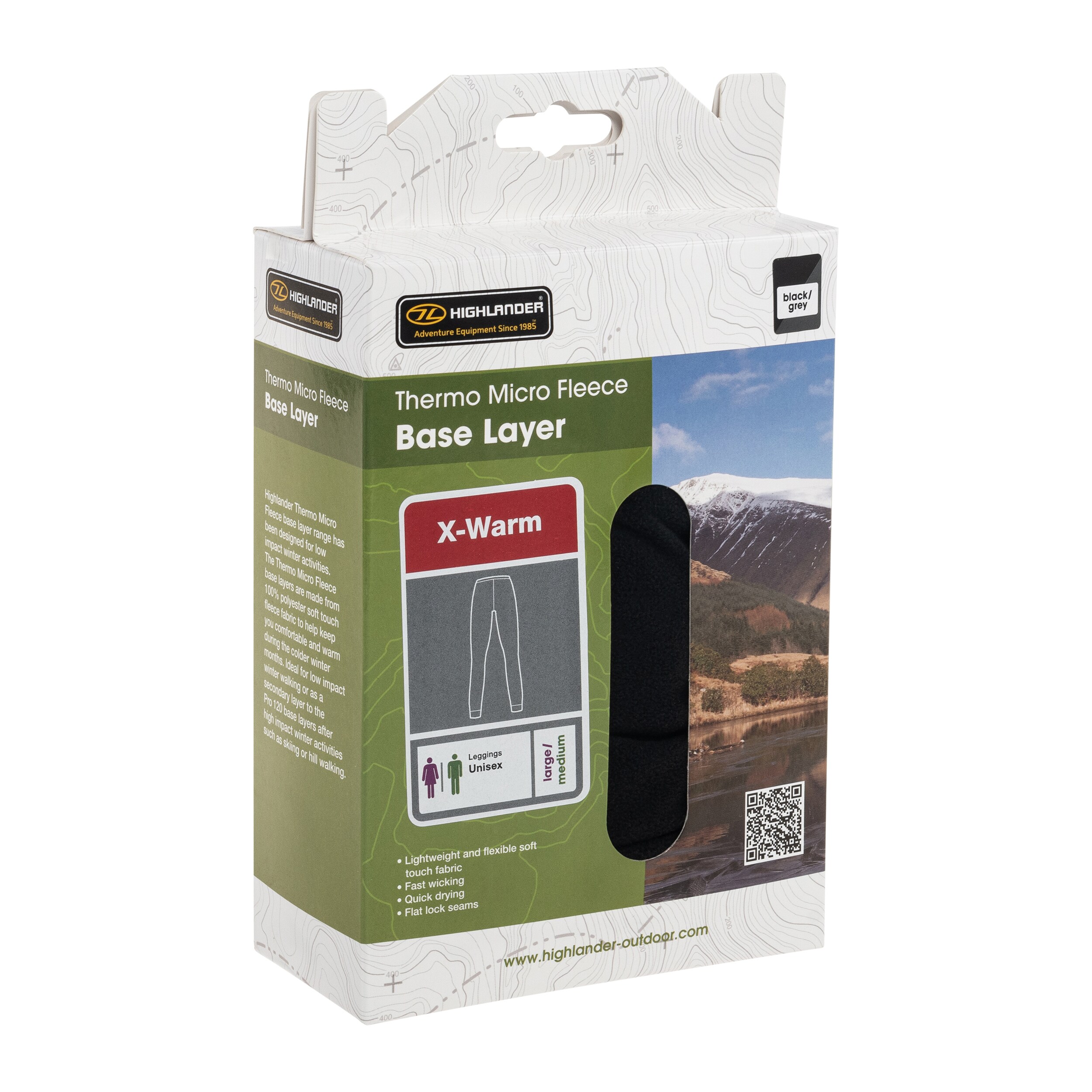 Colanți termoactivi Highlander Fleece - Black/Dark Grey