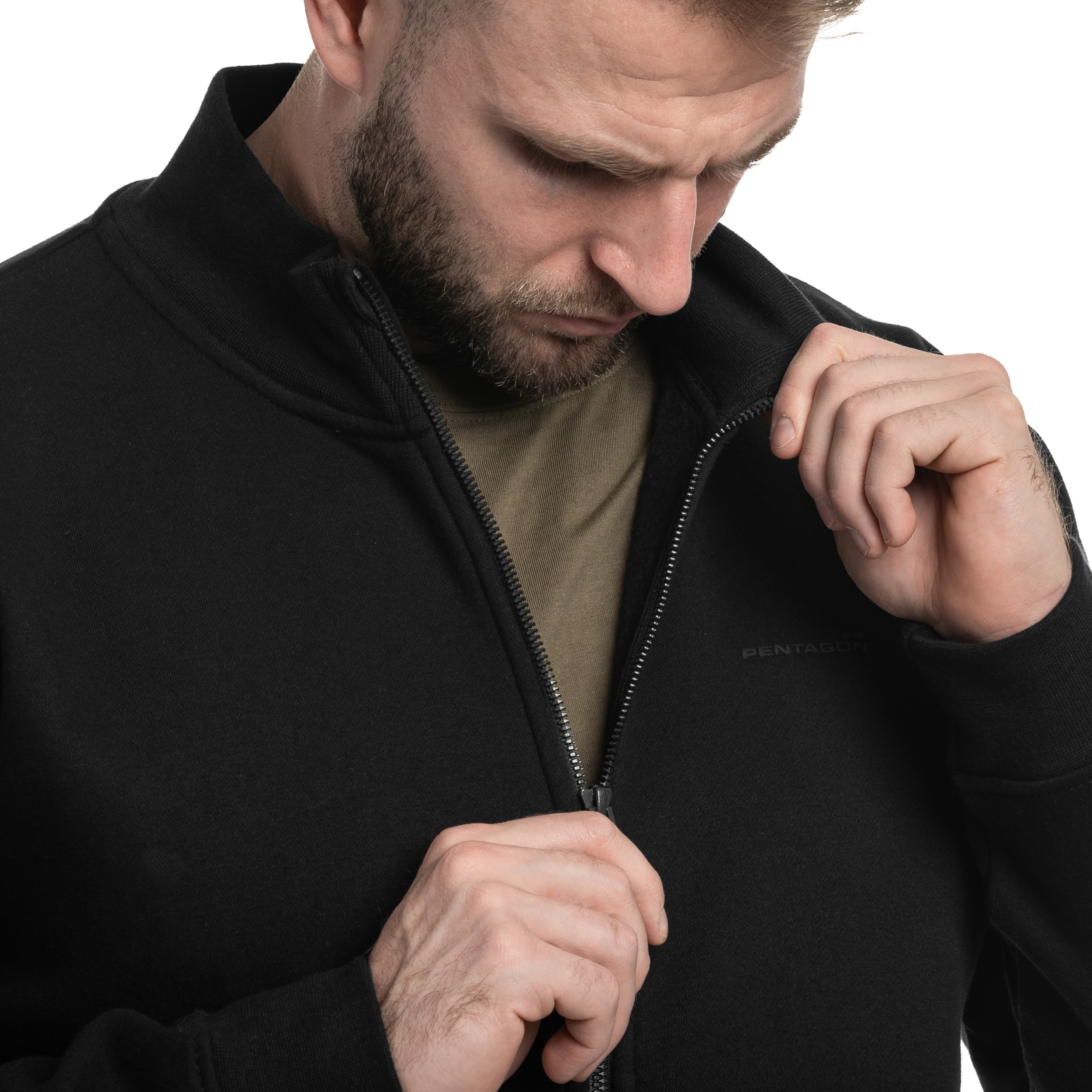 Bluză cu fermoar Pentagon Highneck Sweater - Black