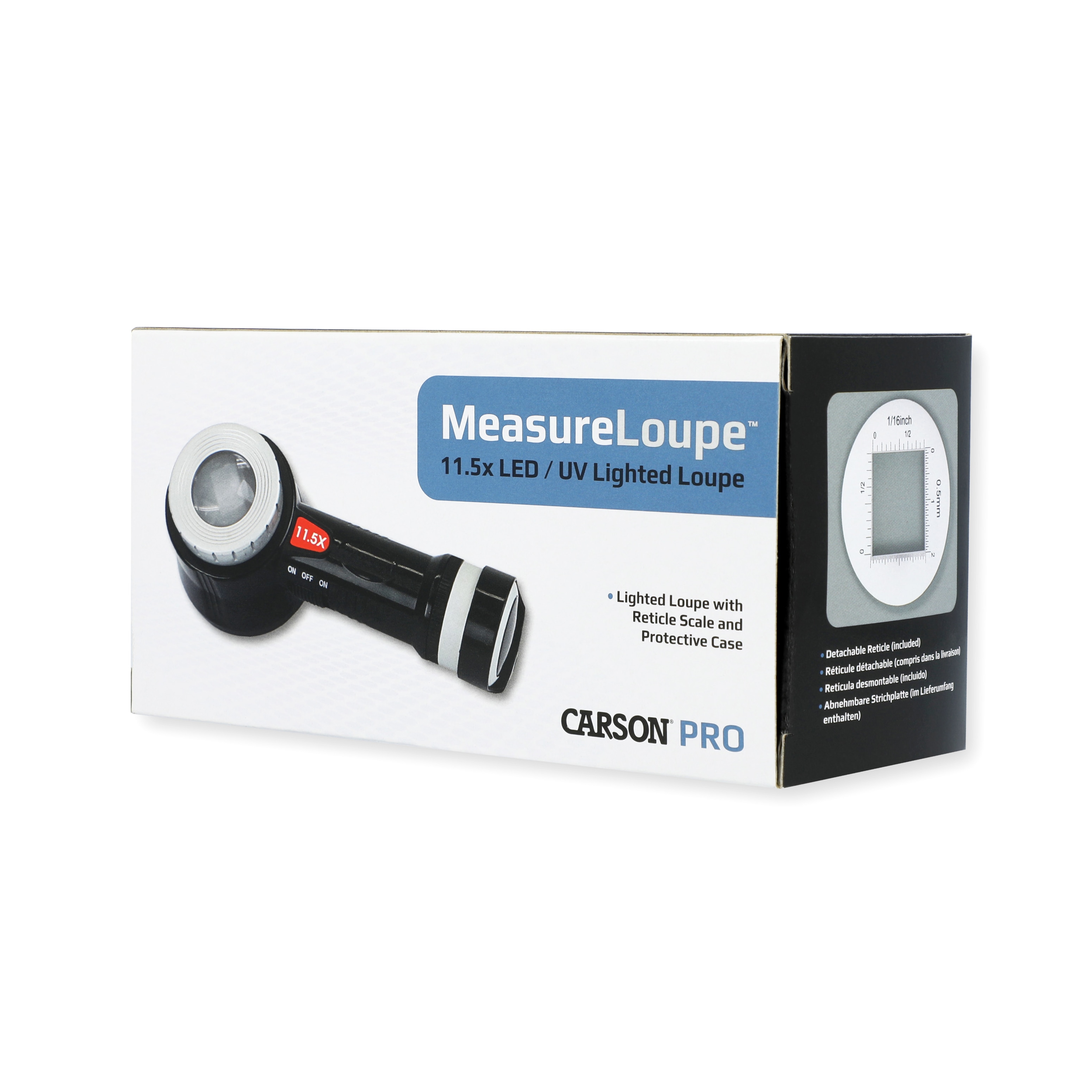 Lupă Carson MeasureLoupe 11,5x cu iluminare LED/UV