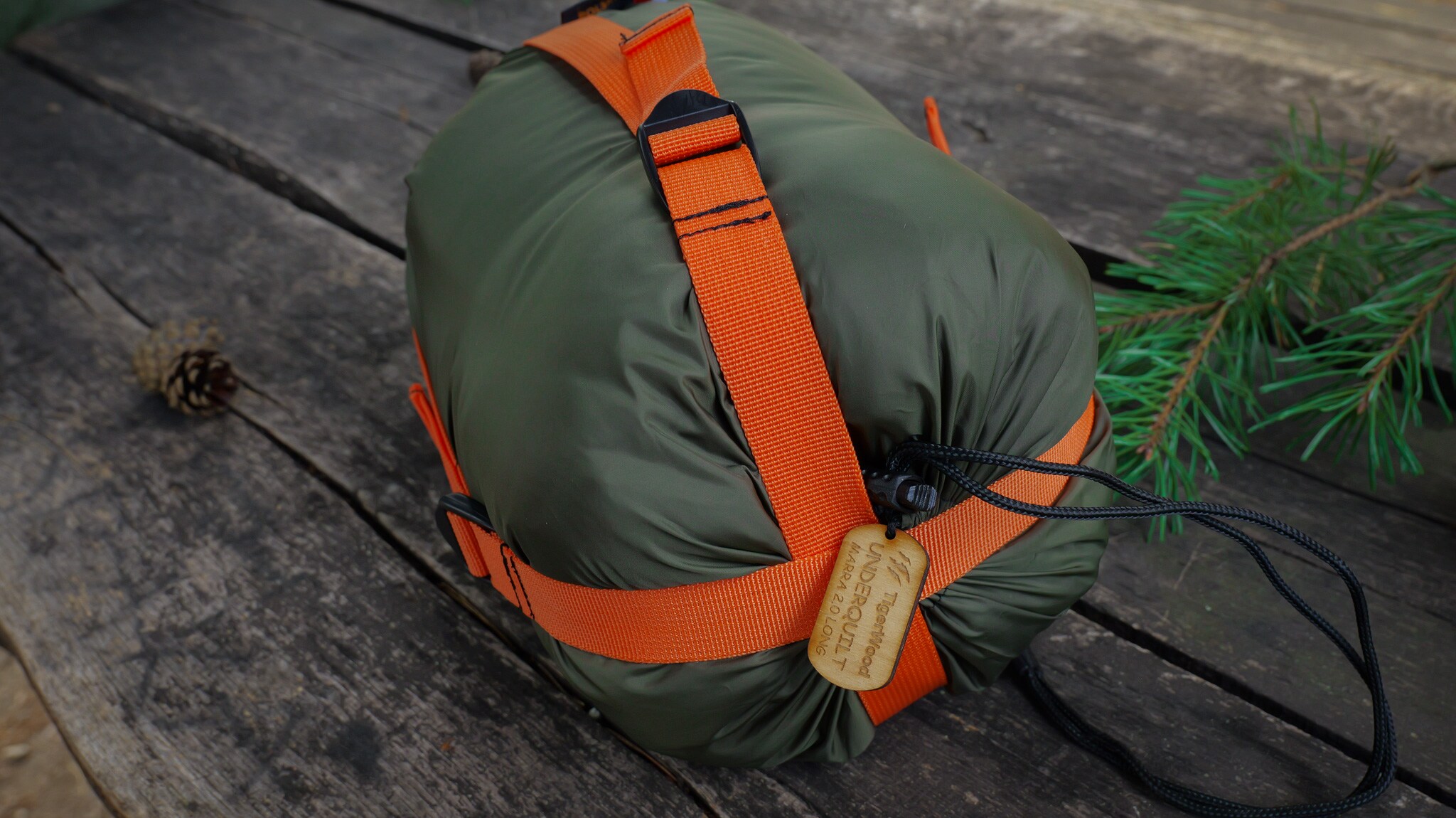 Căptușeală pentru hamac TigerWood Underquilt Marra 2.0 200 cm - Rescue/Olive