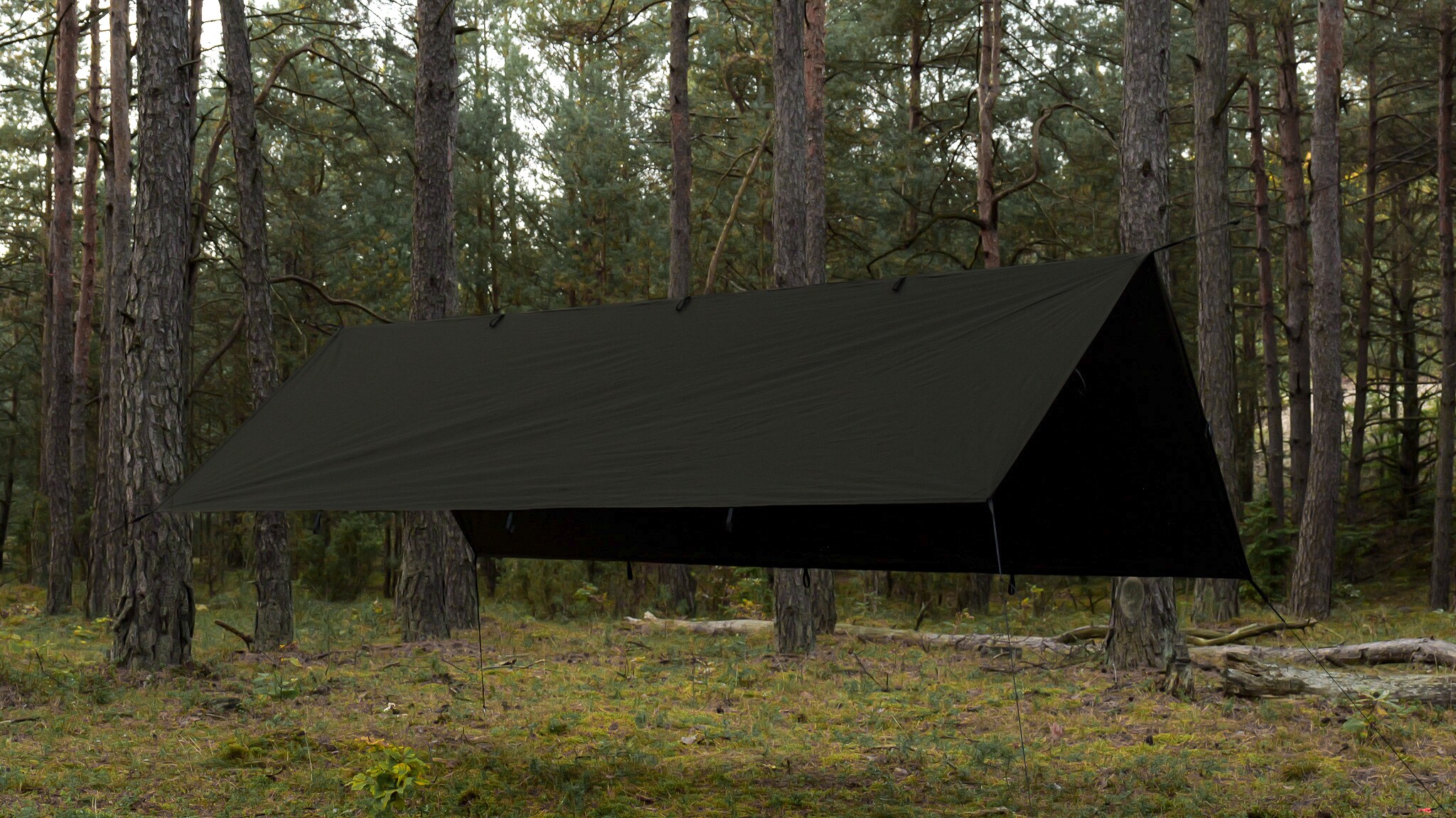 Prelată de camping TigerWood Tarp T2 3 x 2 m - Dark Khaki