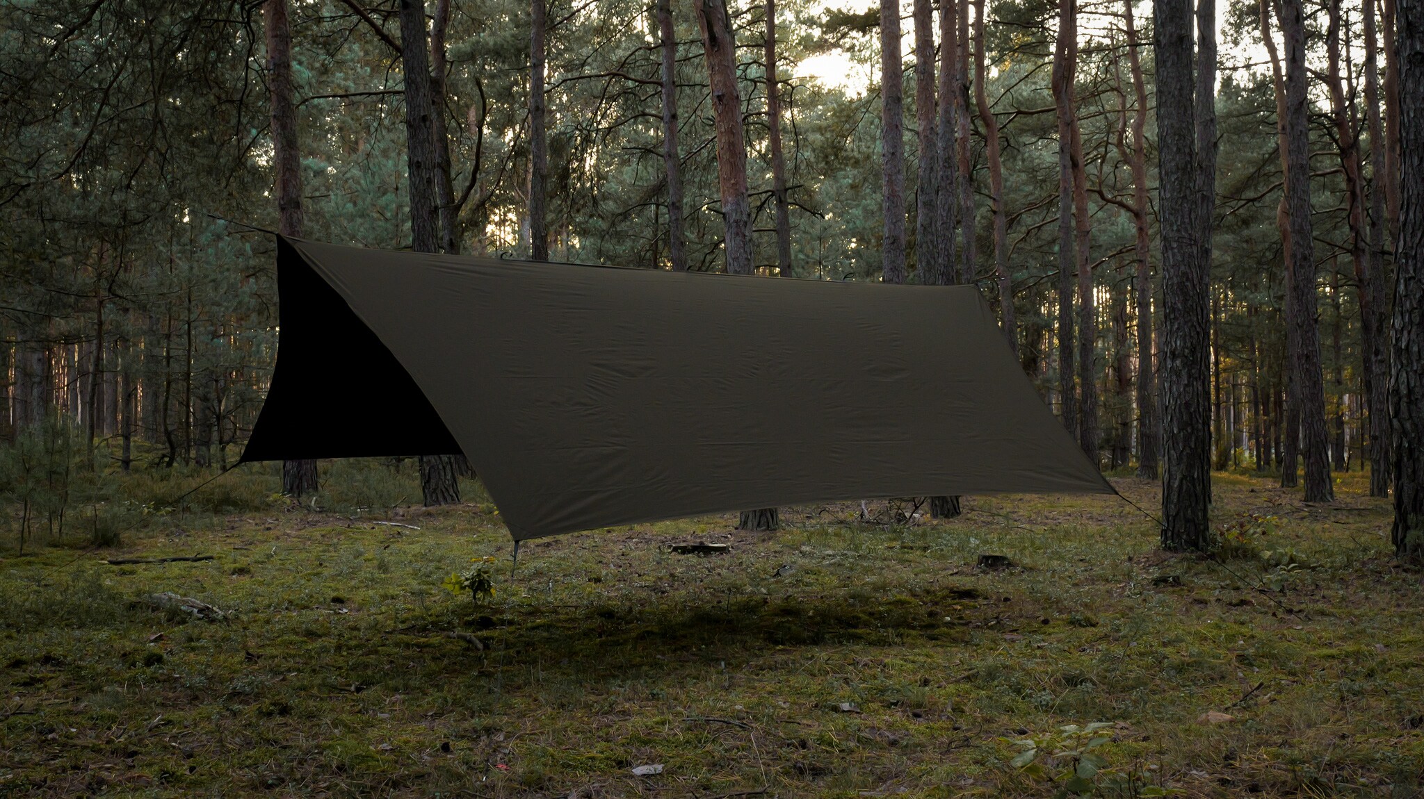 Prelată de camping TigerWood Termo Tarp T2 StingRay 3,6 x 2,8 m - Dark Khaki