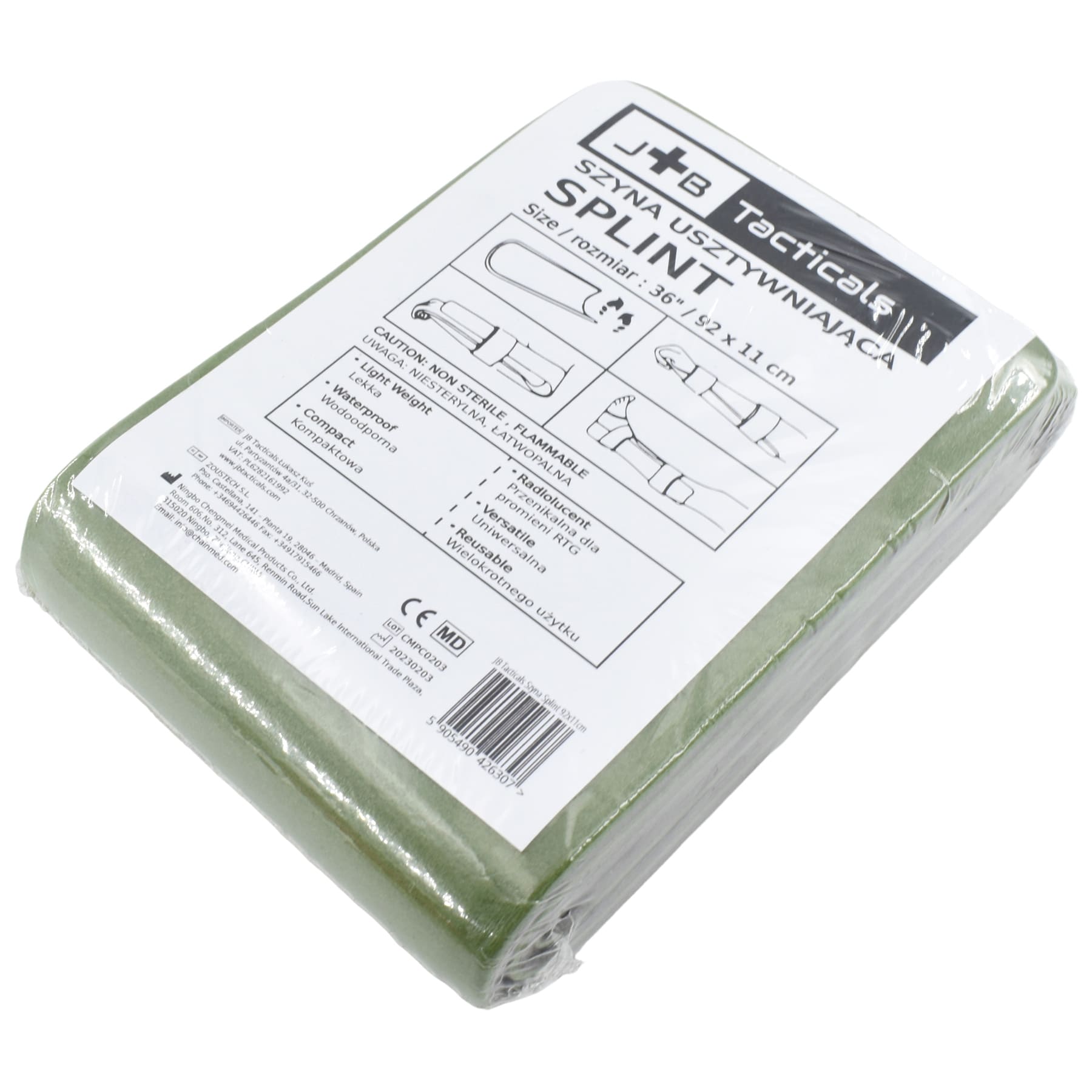 Atelă de susținere JB Tacticals Splint 92 x 11 cm