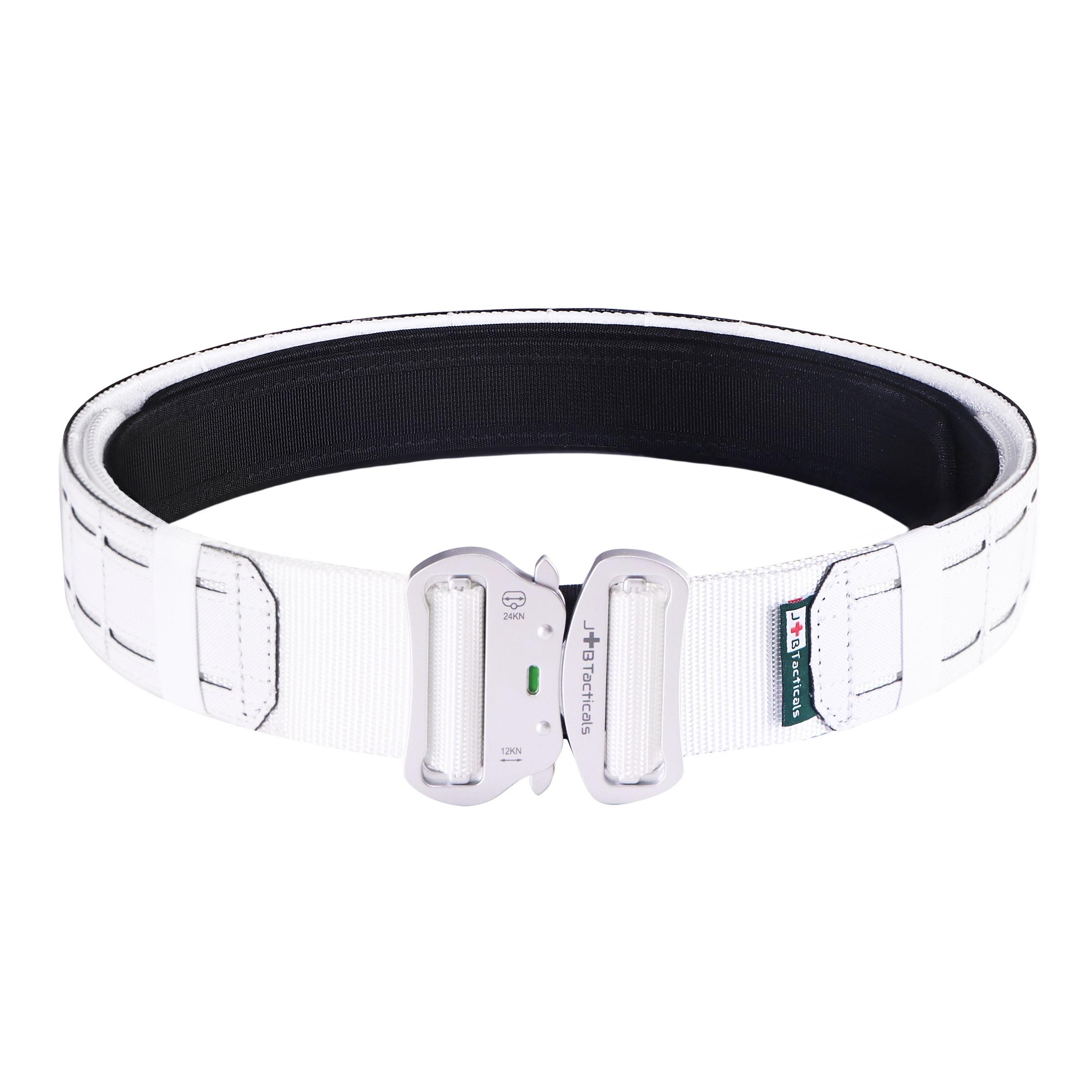 Centură tactică JB Tacticals MOLLE Laser Cut cu curea interioară - White