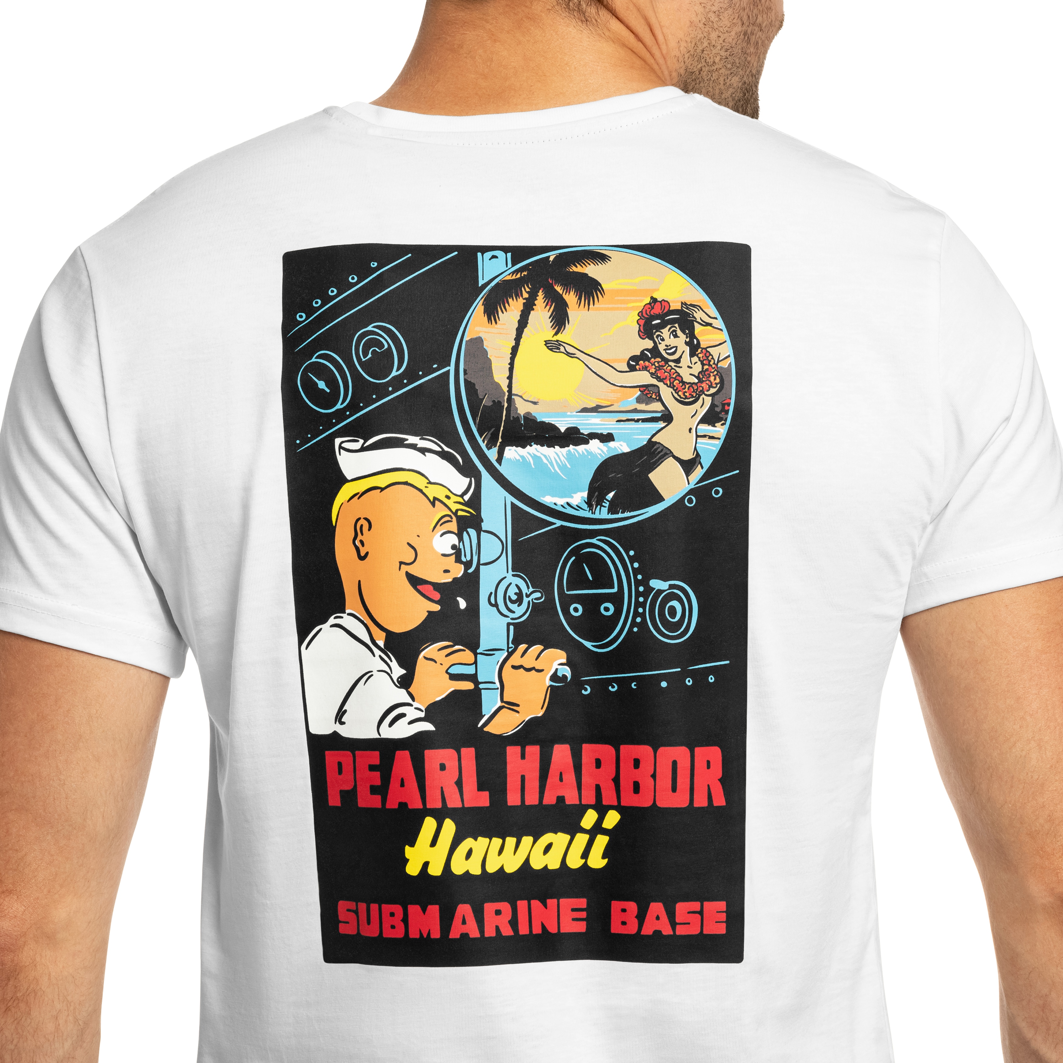 Tricou T-Shirt Alpha Industries Pearl Harbor Back Print - White