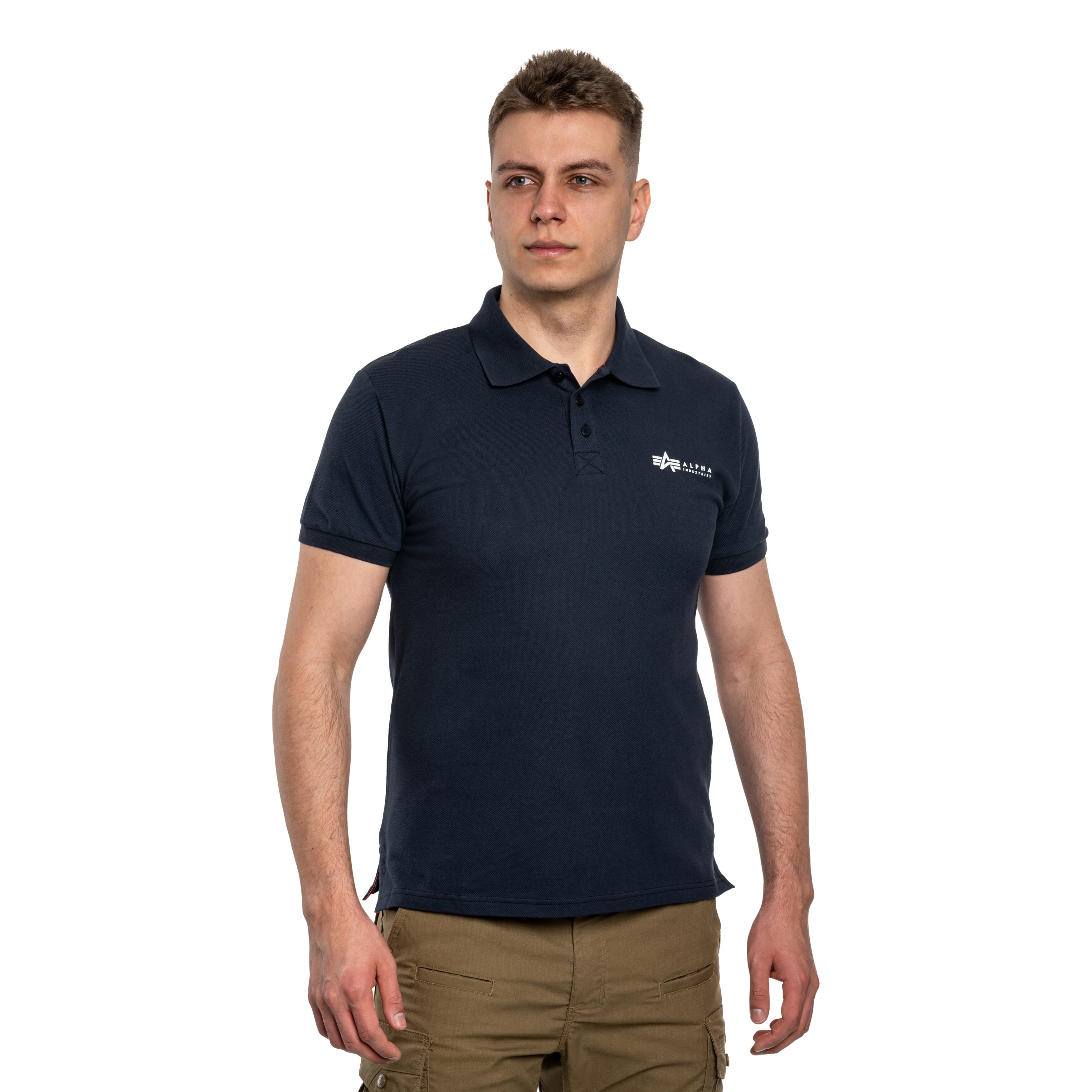 Tricou Polo Alpha Industries Basic Small Logo - Replica Blue