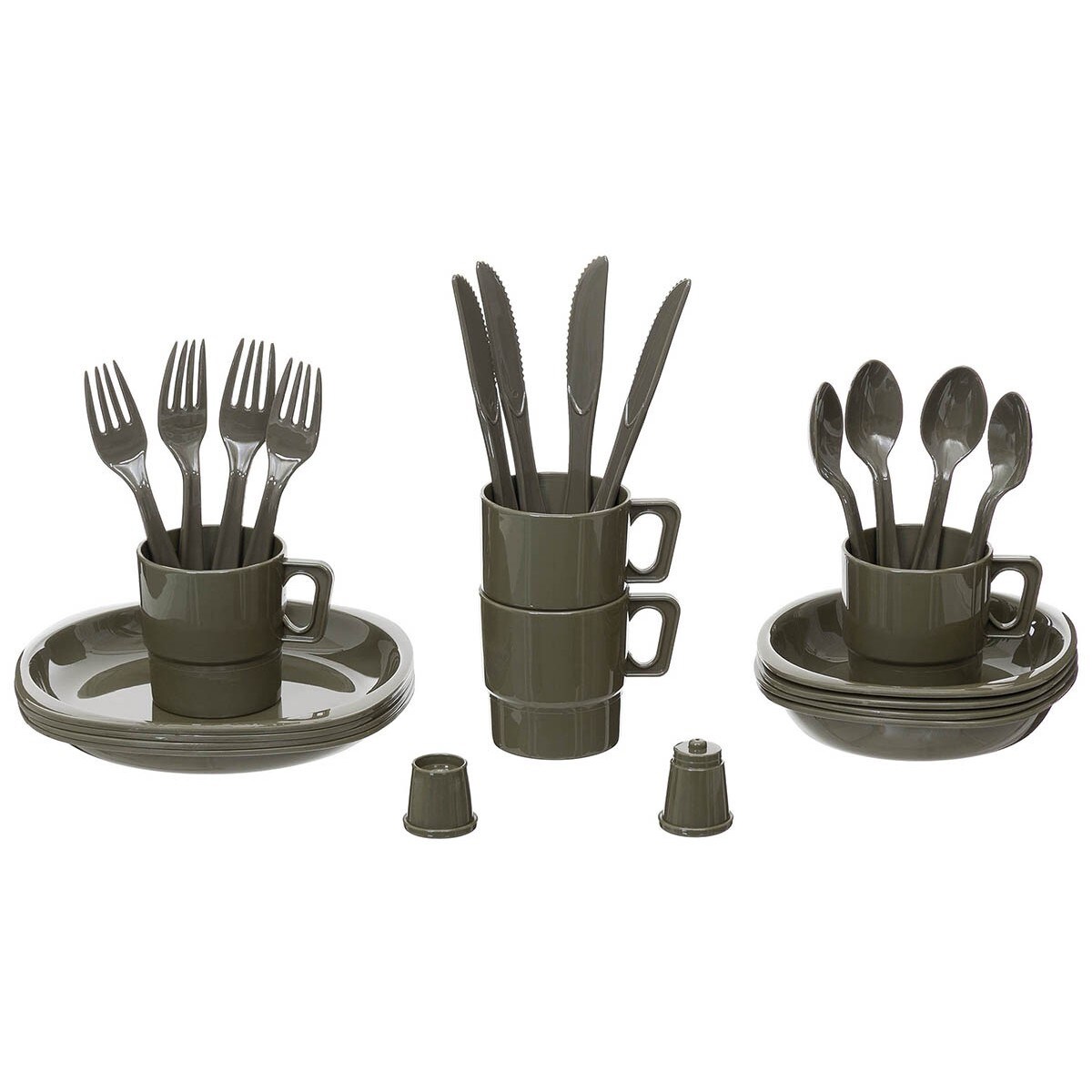 Set de vase camping MFH pentru 4 persoane - Olive