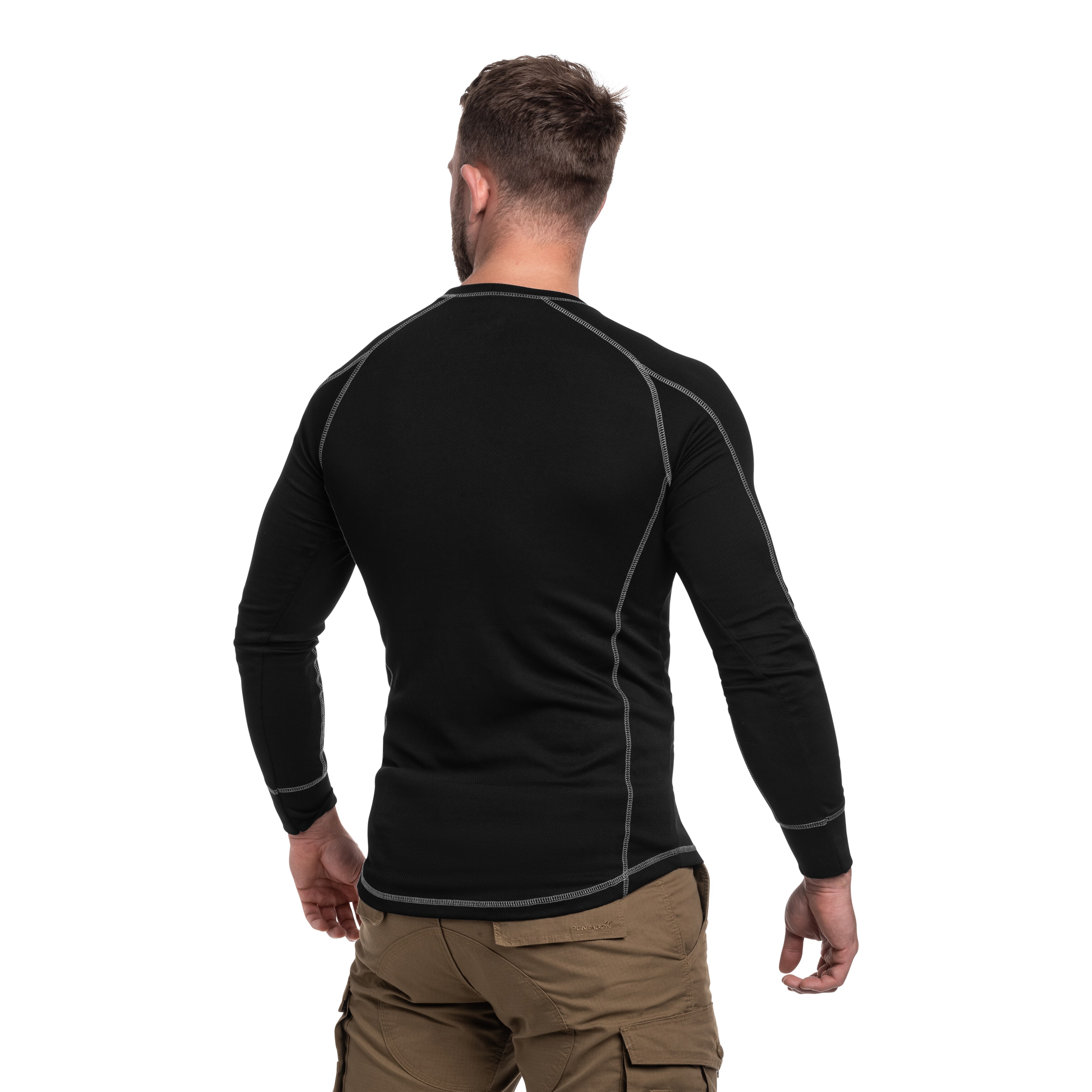Tricou termoactiv Highlander Outdoor Pro 120 Base Layer Long Sleeve - Black