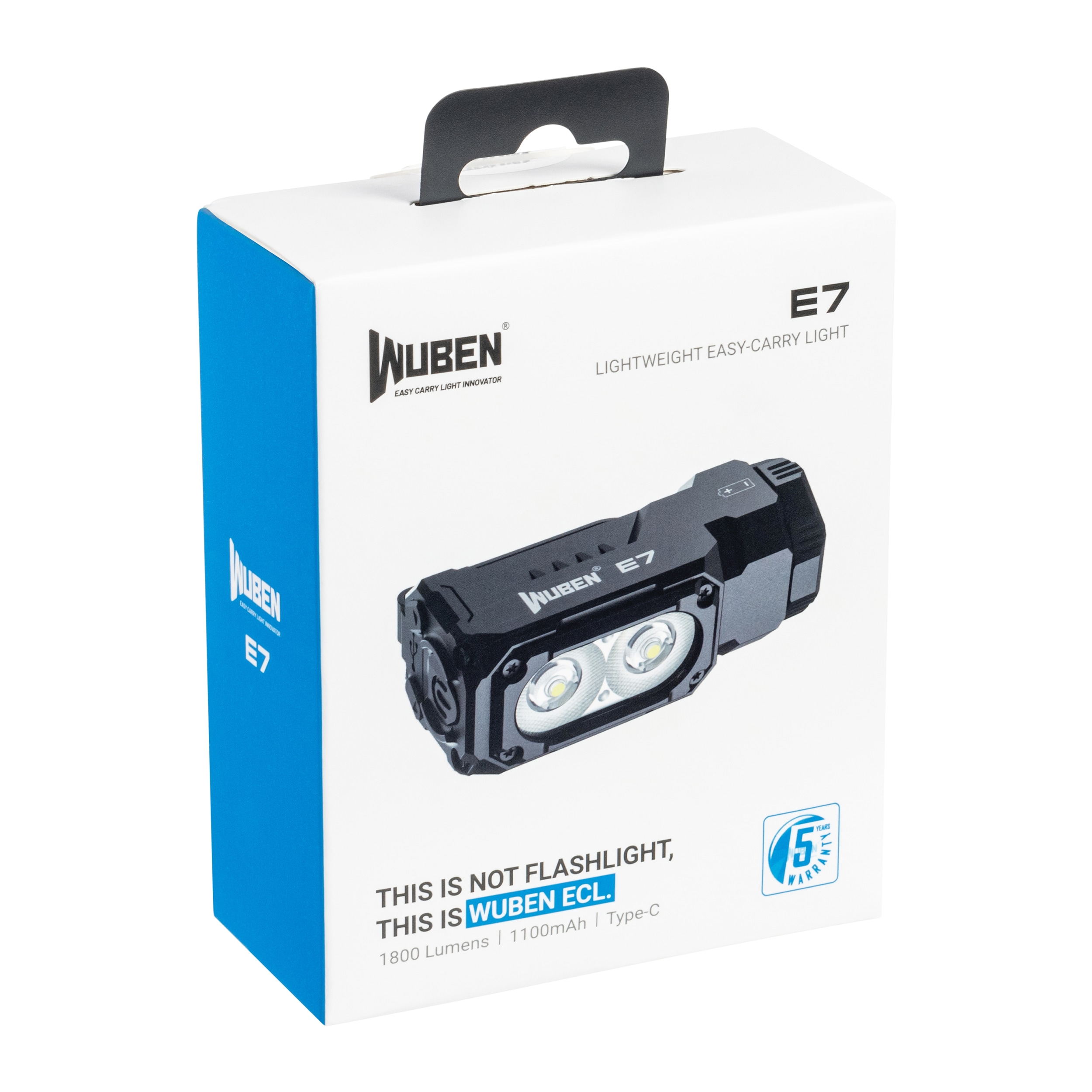 Lanternă Wuben E7 6500K Neagră - 1800 lumeni