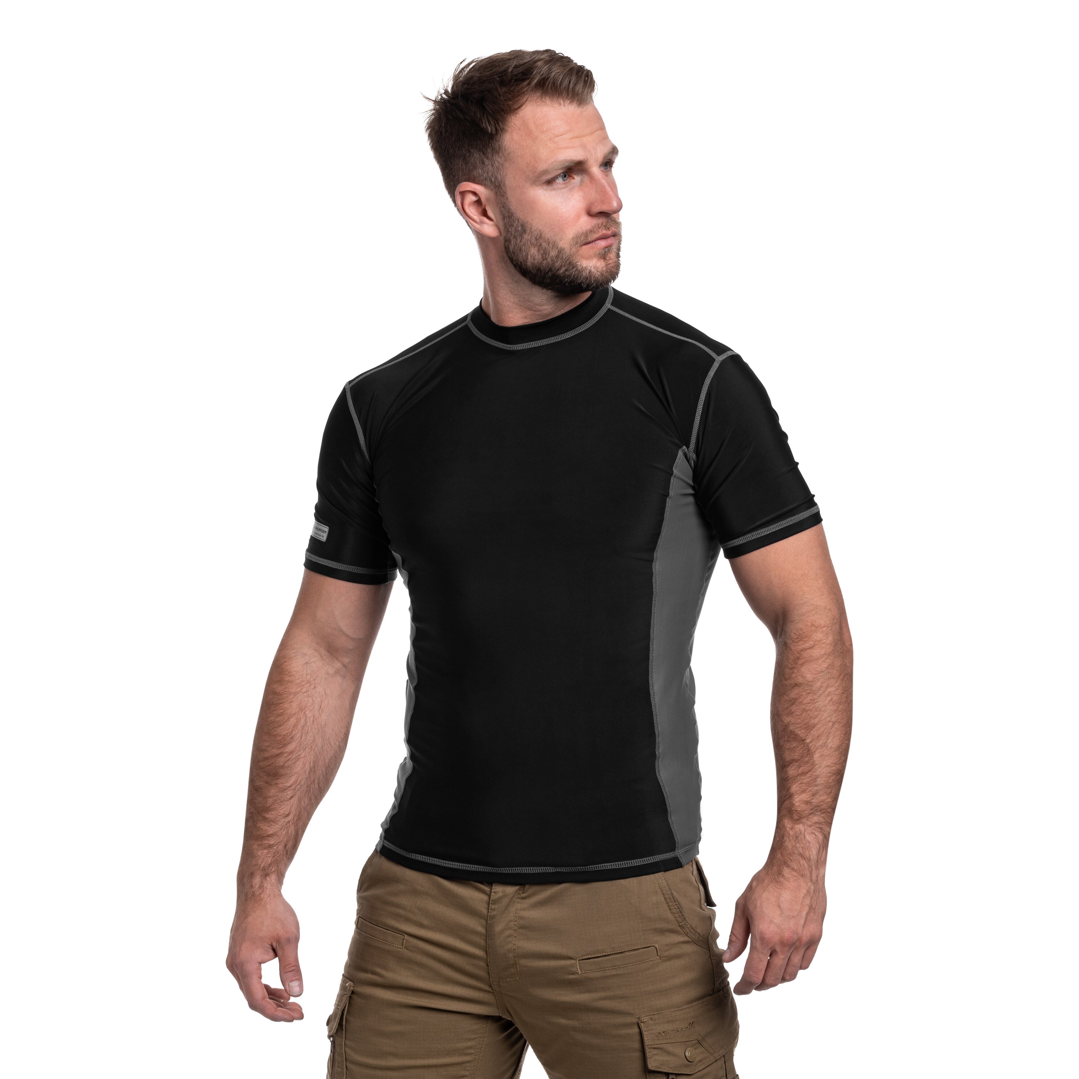 Tricou termoactiv Highlander Forces Pro Comp Short Sleeve - Black/Grey