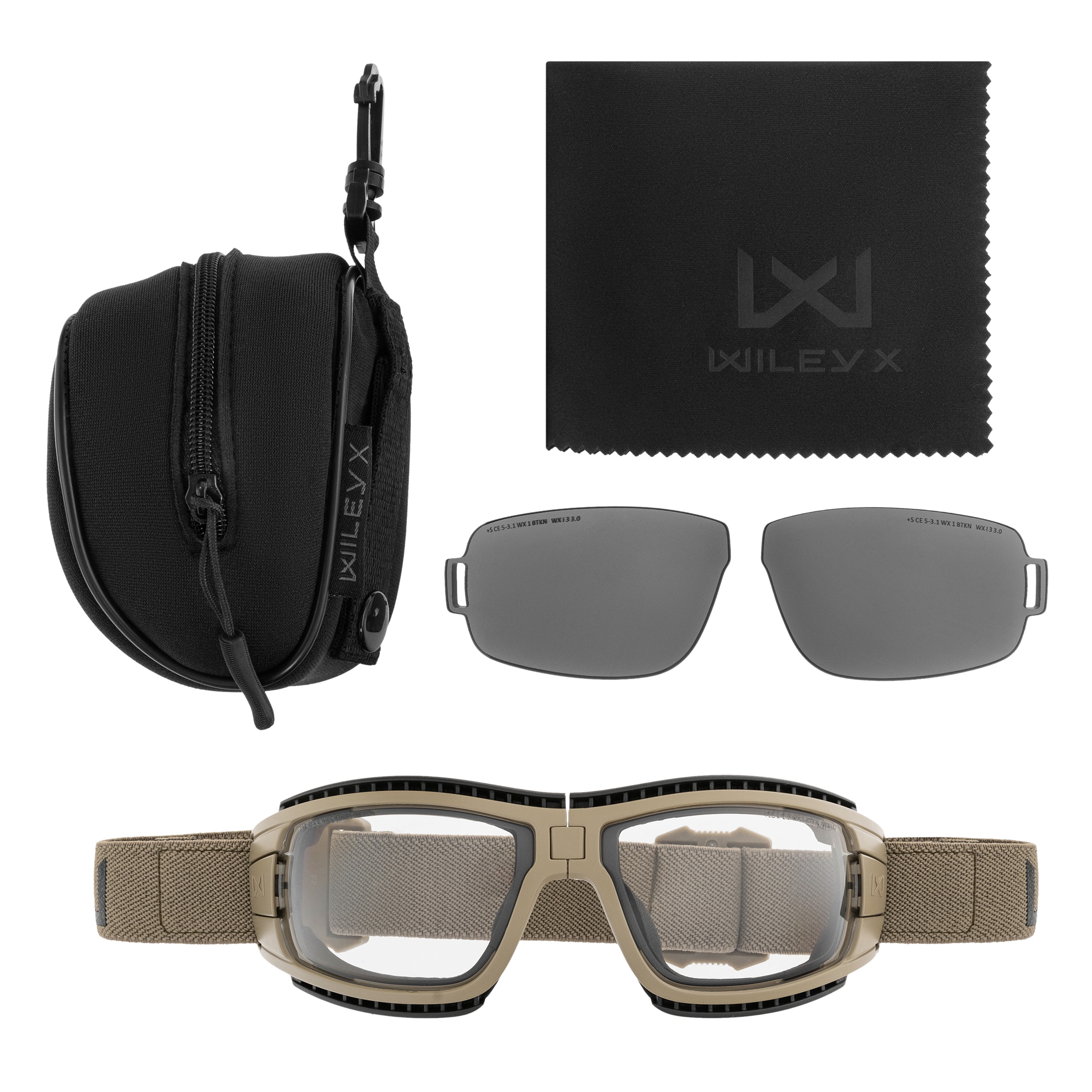 Ochelari tactici Wiley X Lynx Clear/Grey - Tan