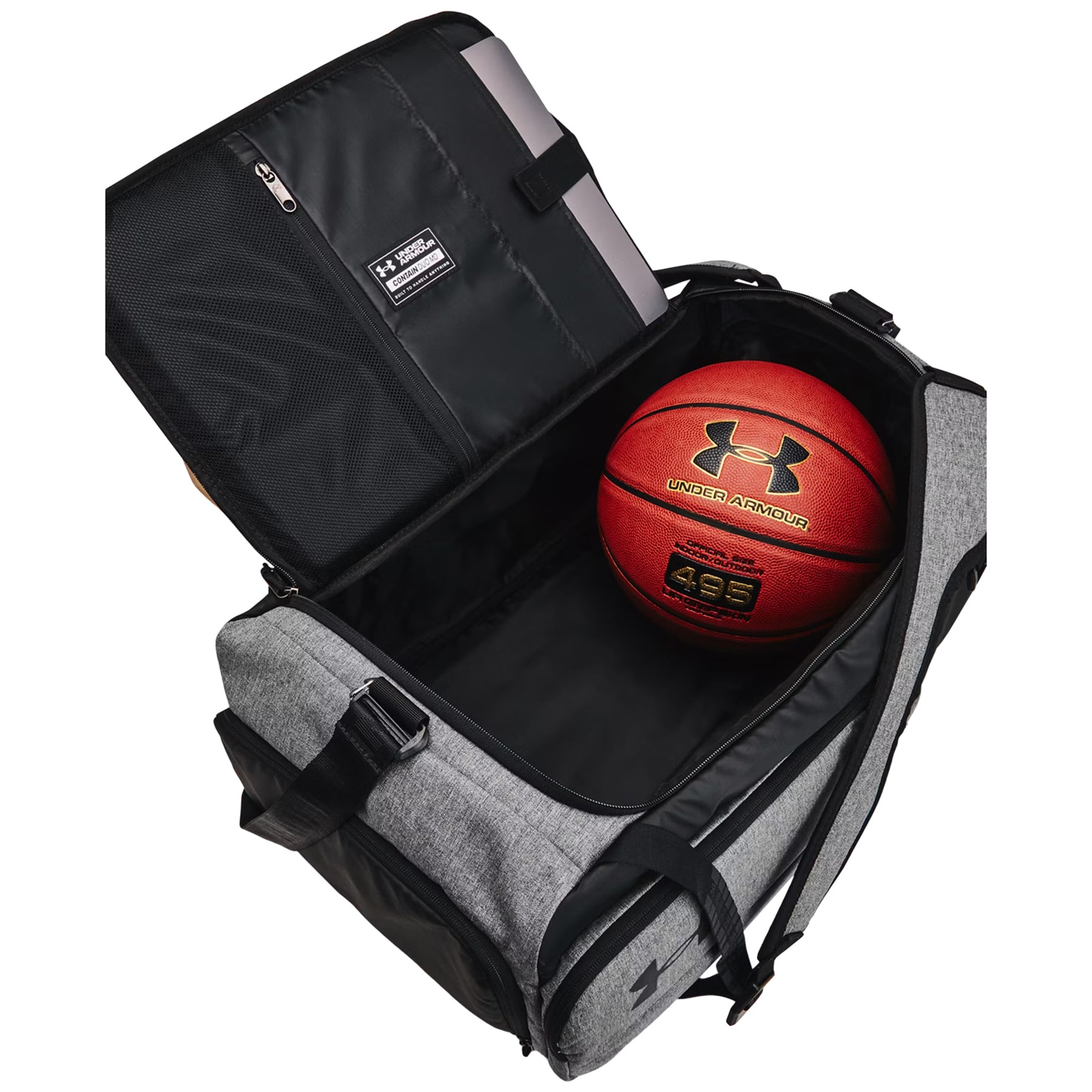 Geantă Under Armour Duo BP Duffle M 50 l - Grey Heather / Black