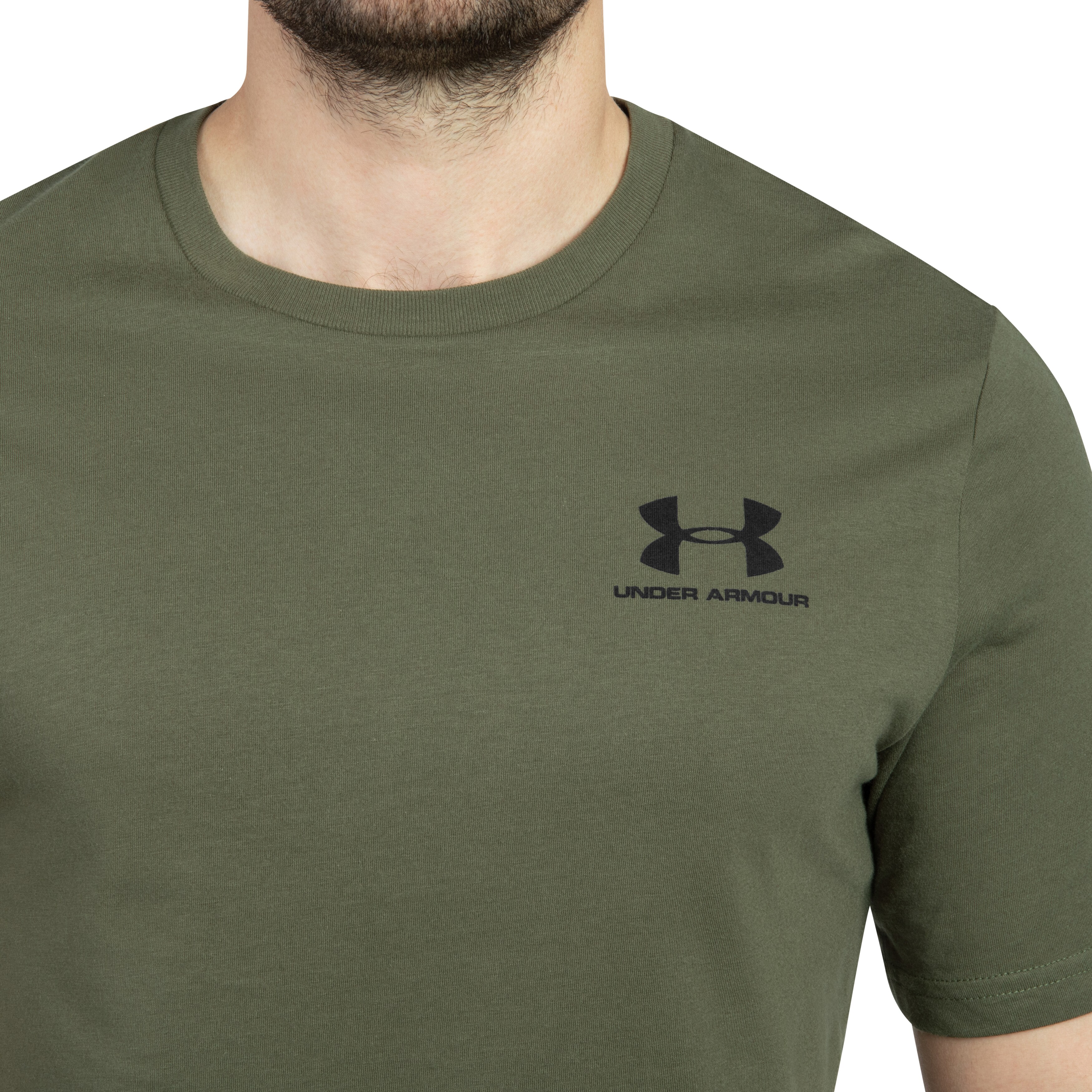 Tricou Under Armour Left Chest Logo - Marine OD Green/Black