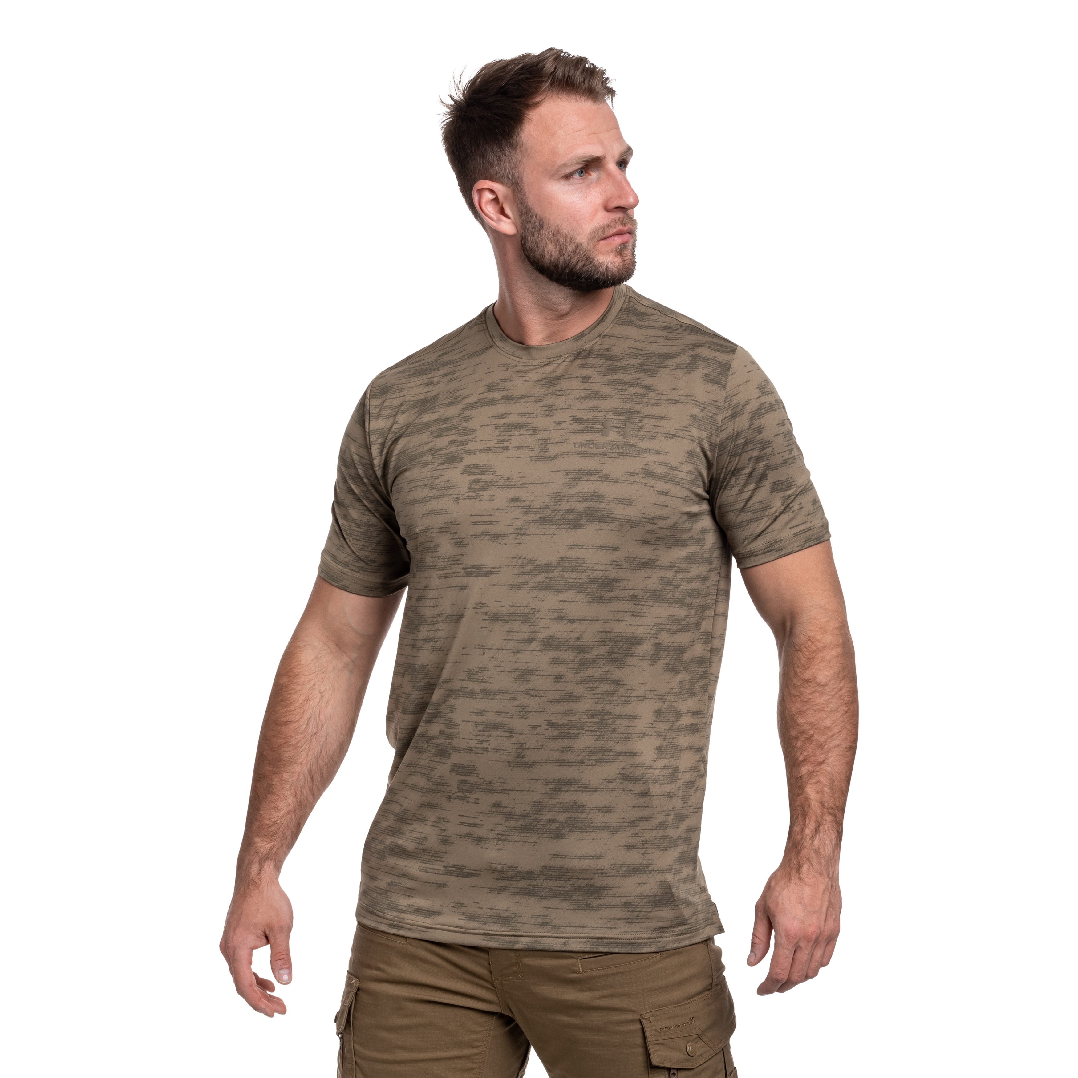 Tricou termoactiv Under Armour Vanish Energy Printed - Bayou/Marine OD Green