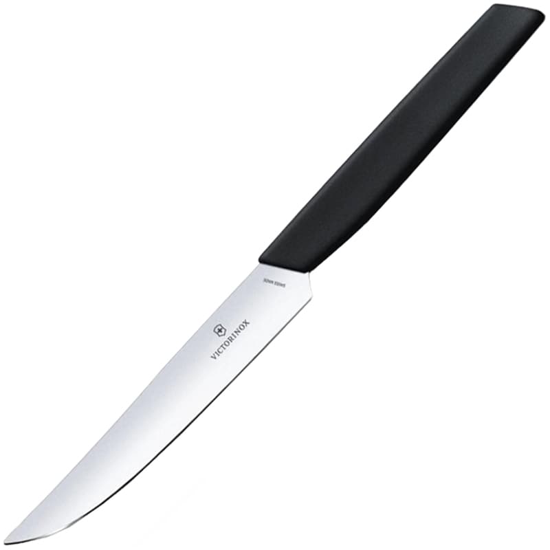 Cuțit de bucătărie Victorinox Swiss Modern Black 12 cm - lamă netedă cu vârf ascuțit