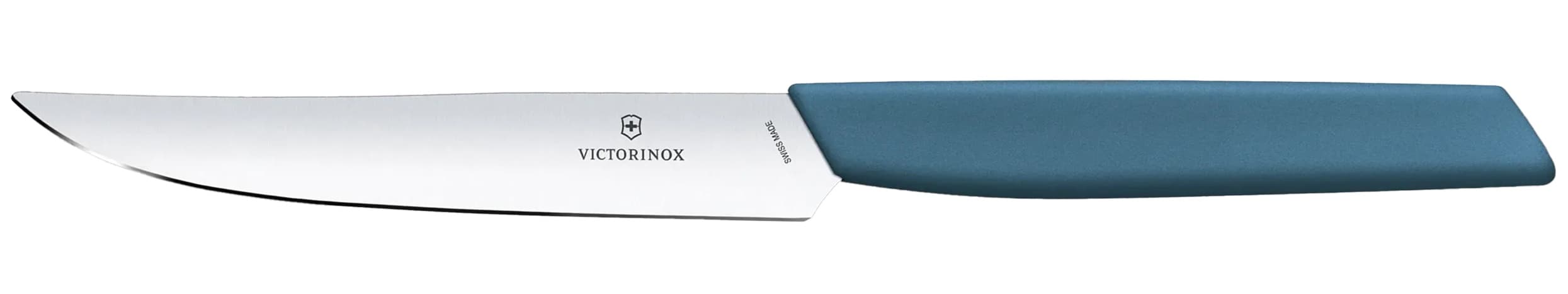 Cuțit de bucătarie Victorinox Swiss Modern Cornflower Blue 12 cm - lamă netedă cu vârf ascuțit