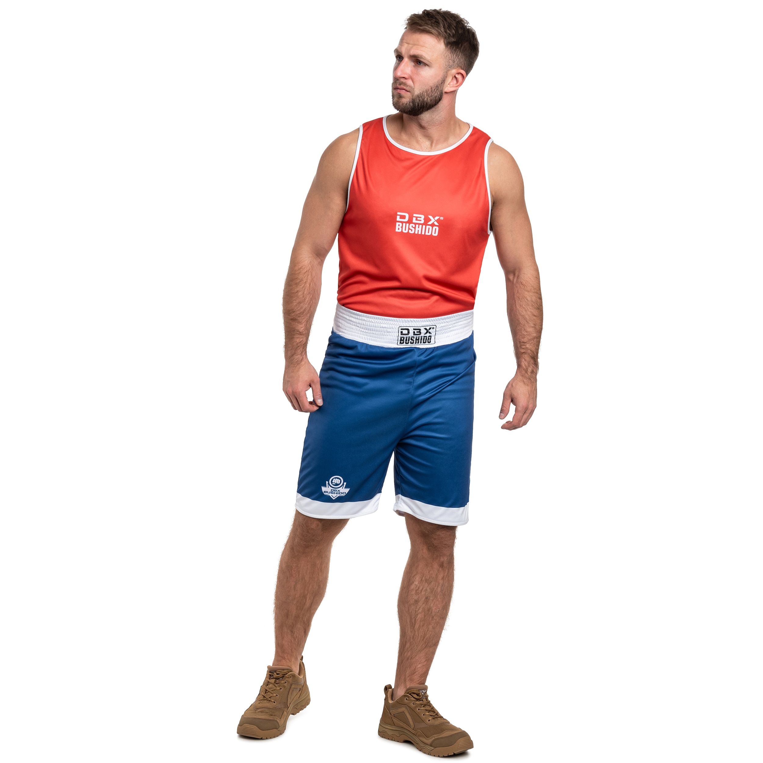 Costum de box cu două fețe DBX Bushido - Albastru / Roșu
