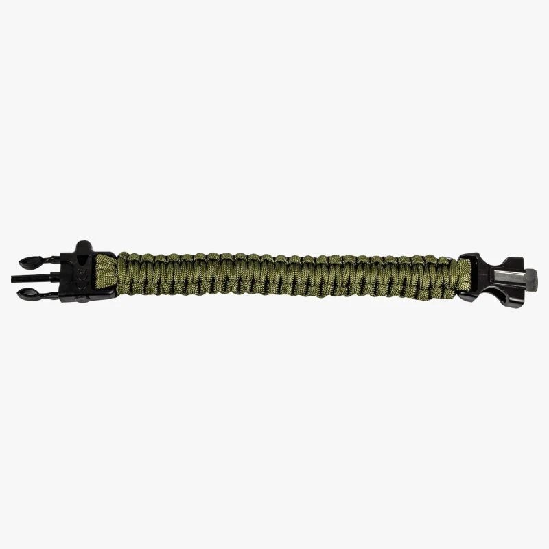 Brățară Paracord Highlander Outdoor cu cremene - Olive