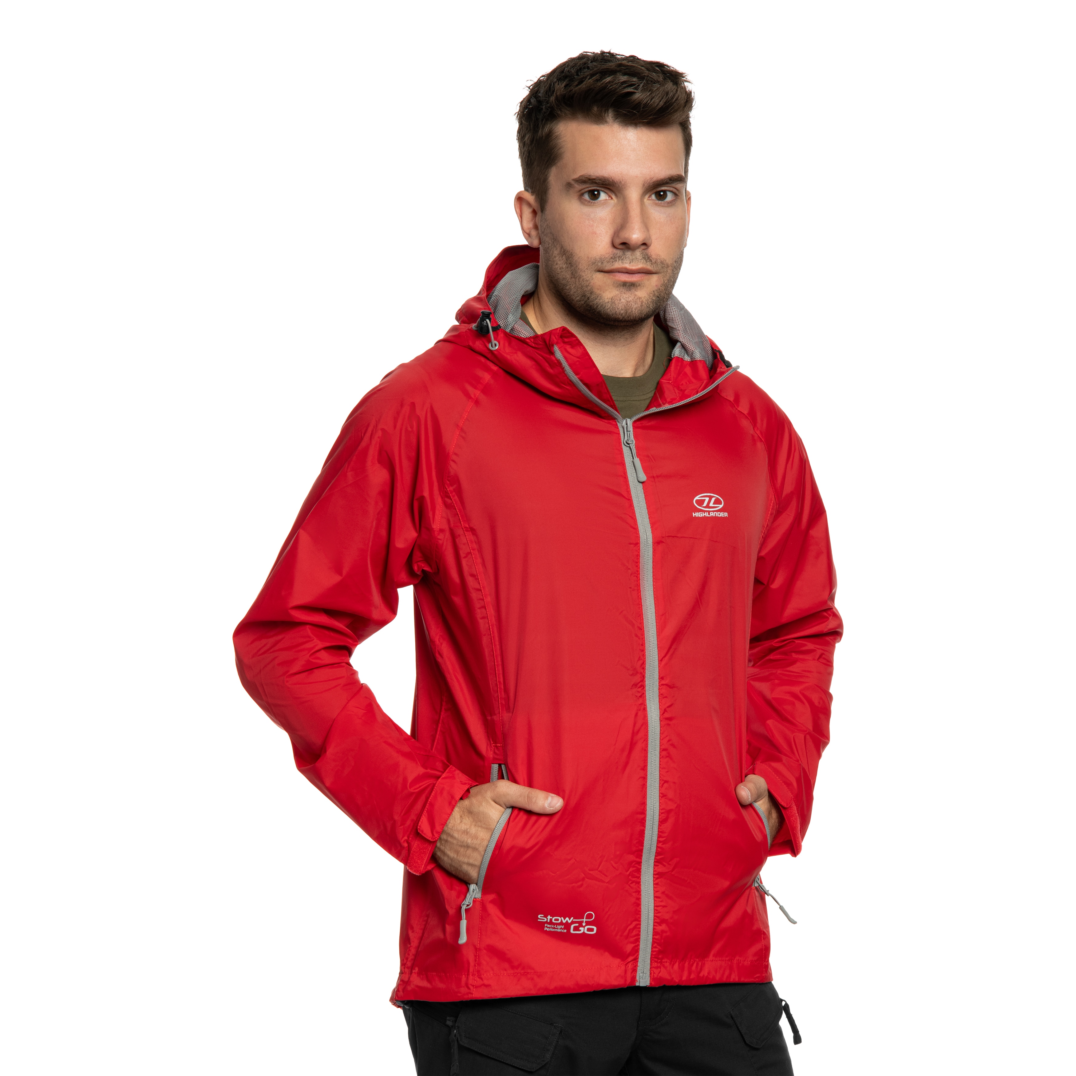 Jachetă Highlander Outdoor Stow & Go Pack Away V2 - Red