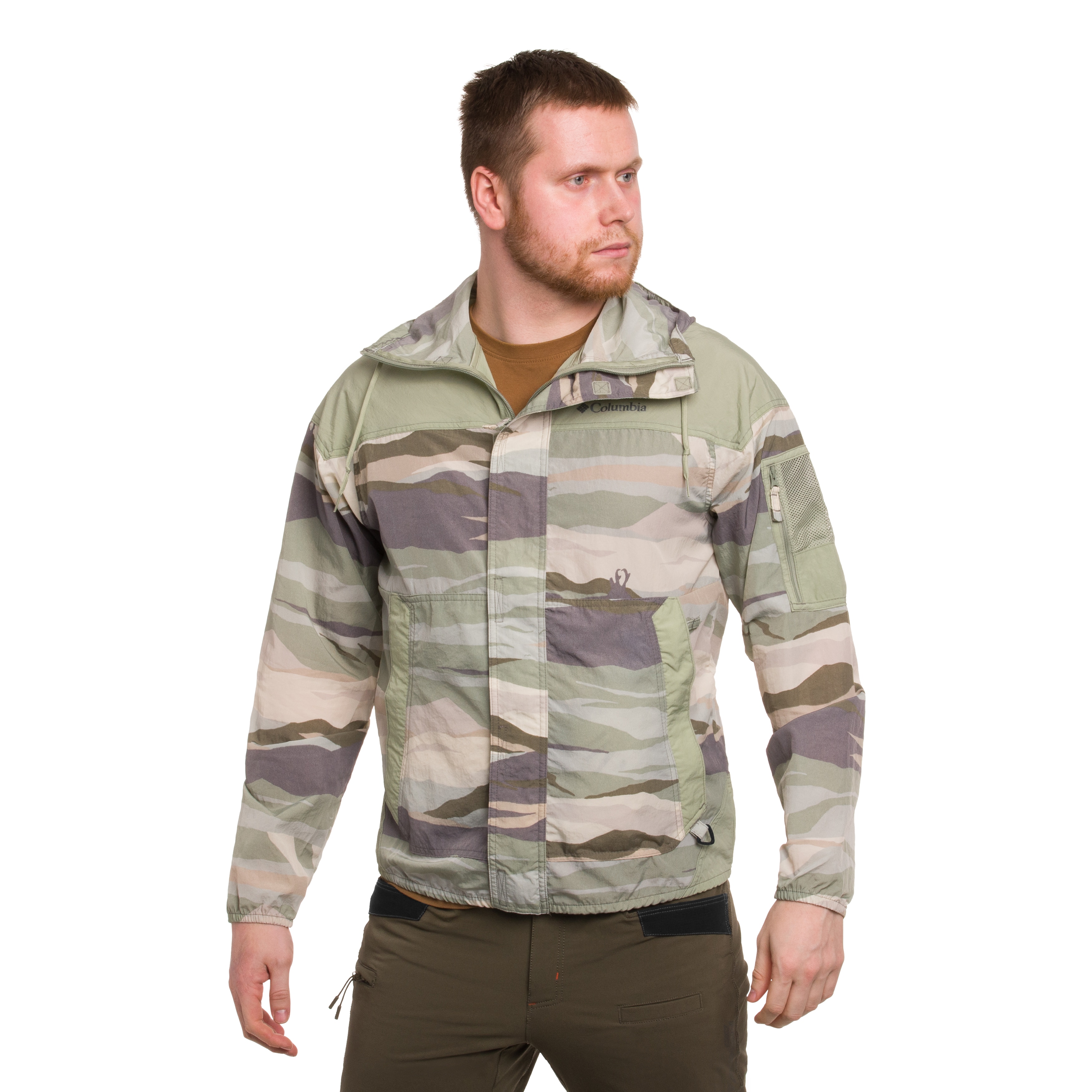 Jachetă Columbia Challenger II Printed Windbreaker - Safari Roque Valley/Safari