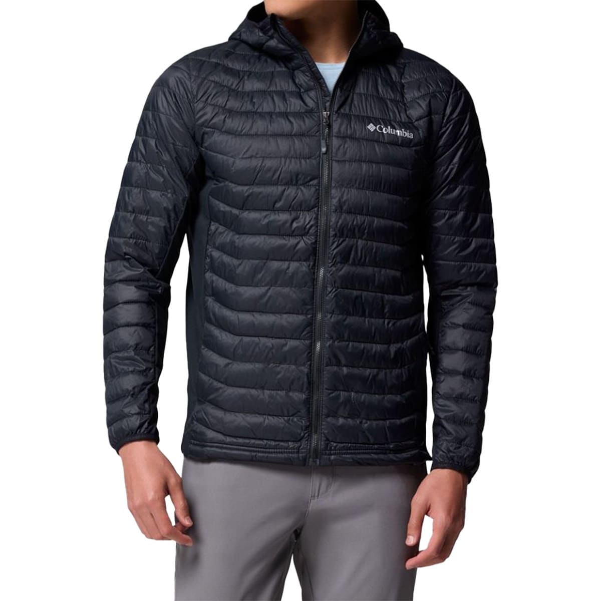 Jachetă Columbia Powder Pass Hooded Hybrid Jacket - Black