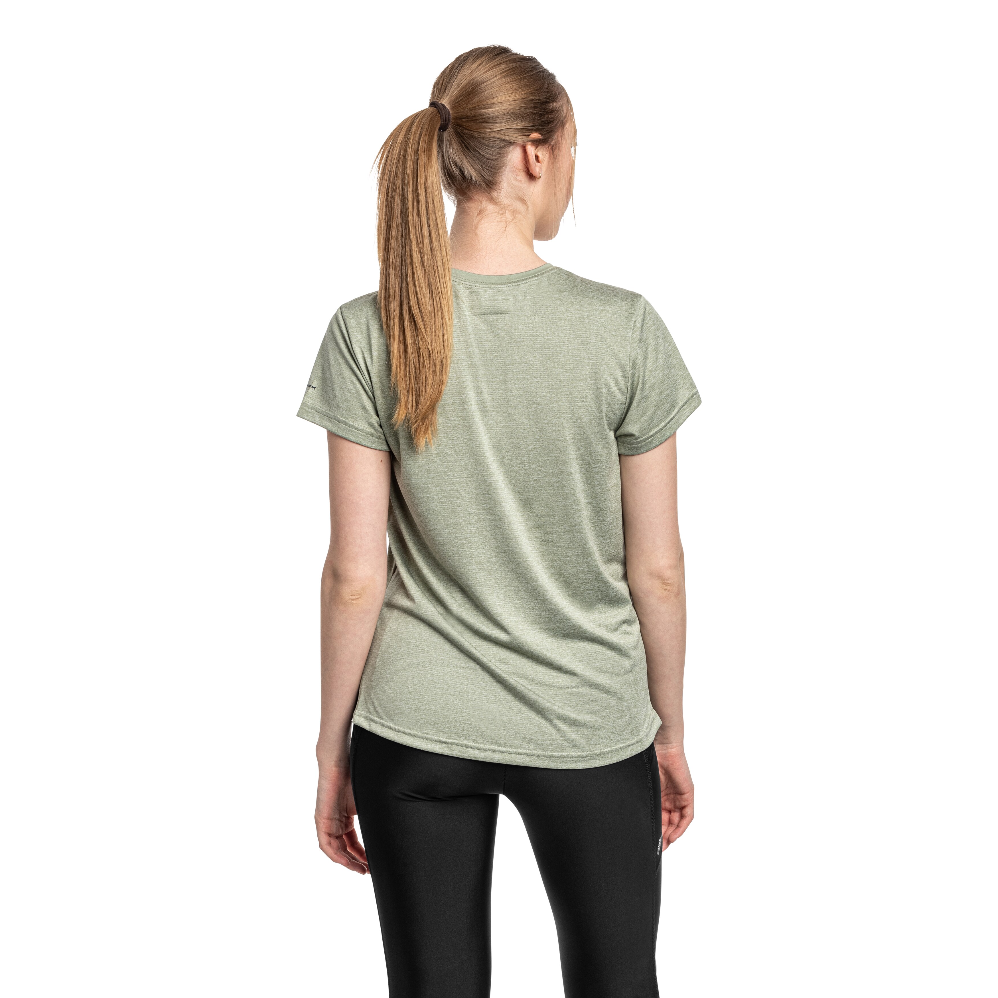 Tricou de damă Columbia Bluevista Hill Short Sleeve Crew - Safari Heather