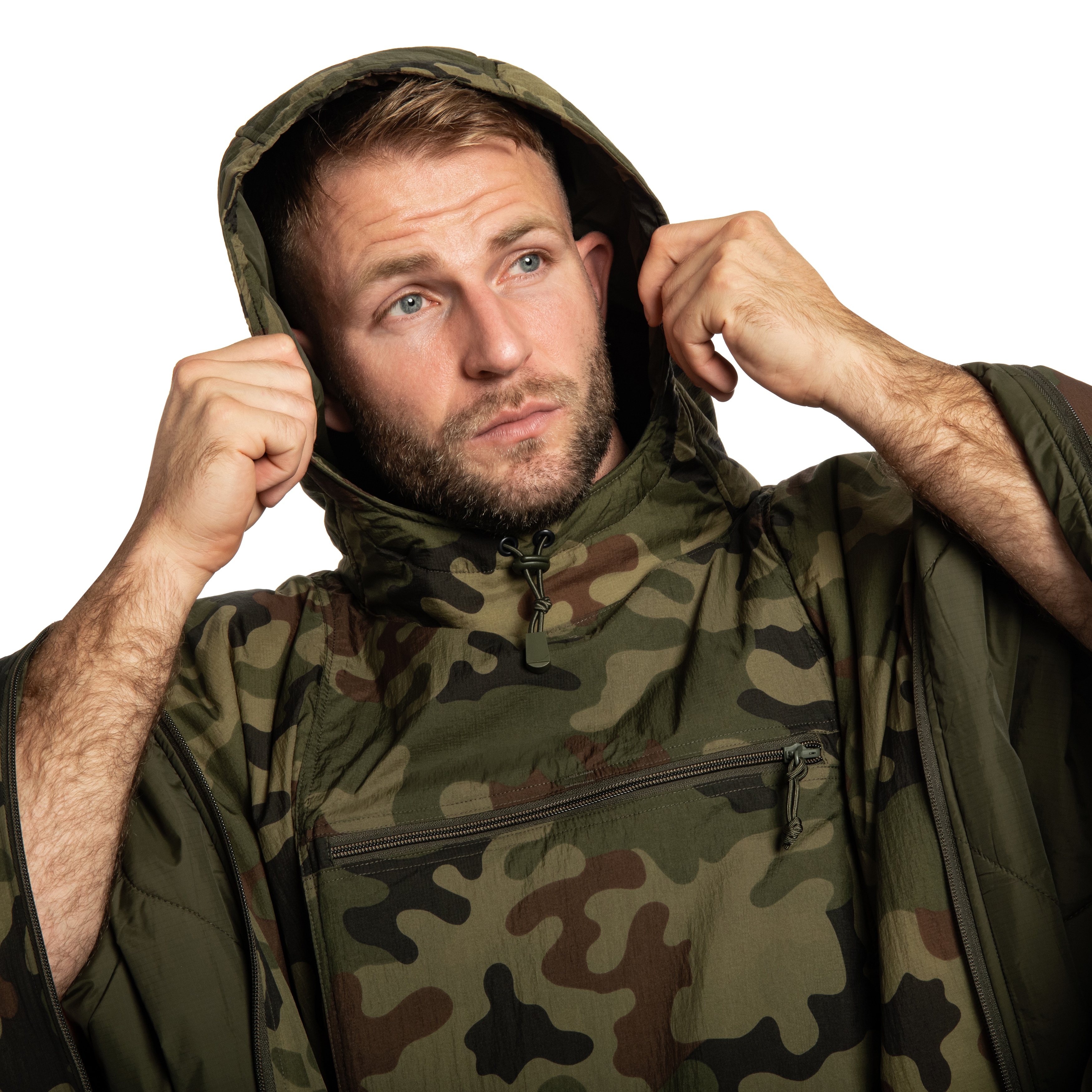 Poncho Helikon Swagman Roll Climashield Apex cu funcția de sac de dormit - wz.93 Pantera PL Woodland