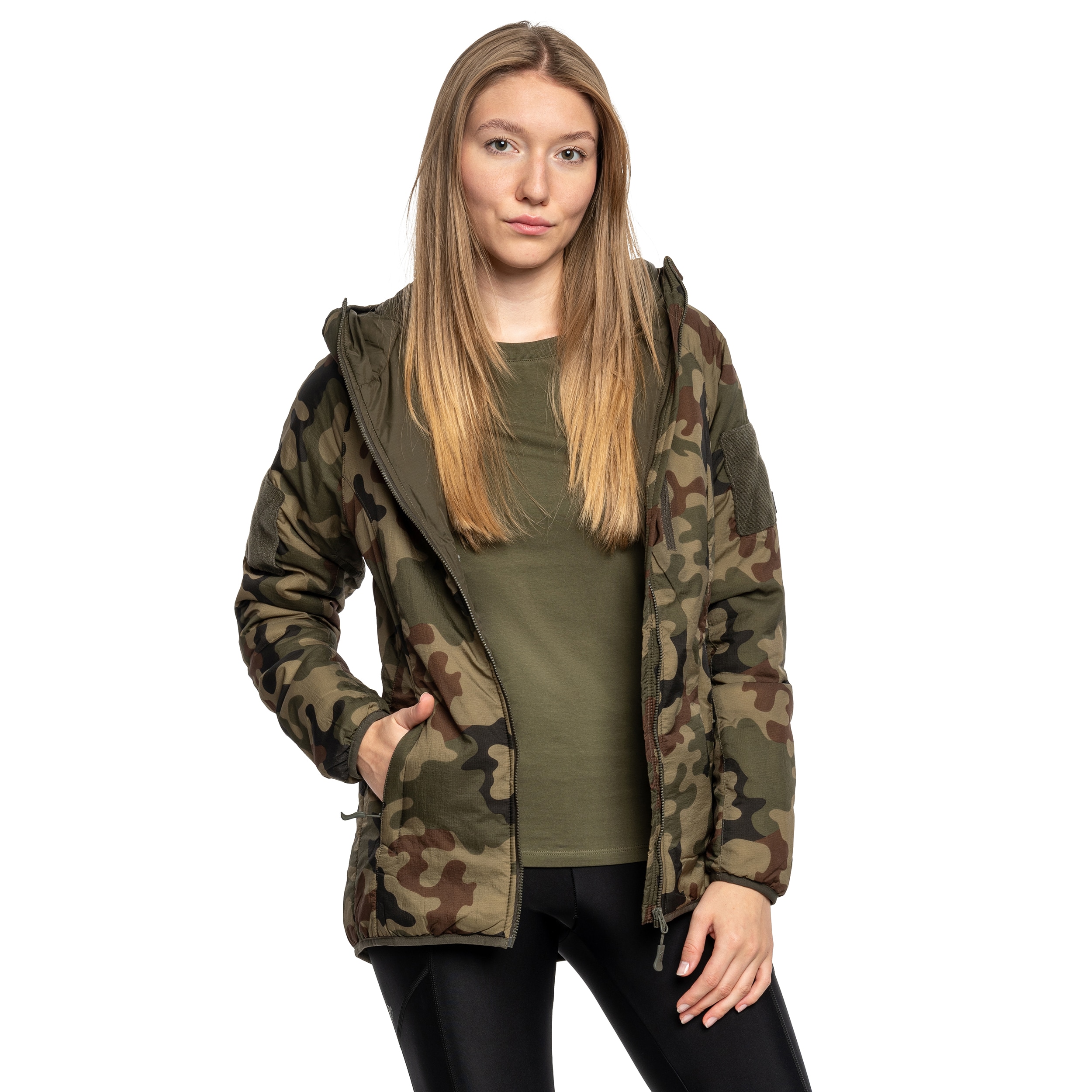 Jachetă de damă Helikon Wolfhound Hoodie - wz.93 Pantera PL Woodland