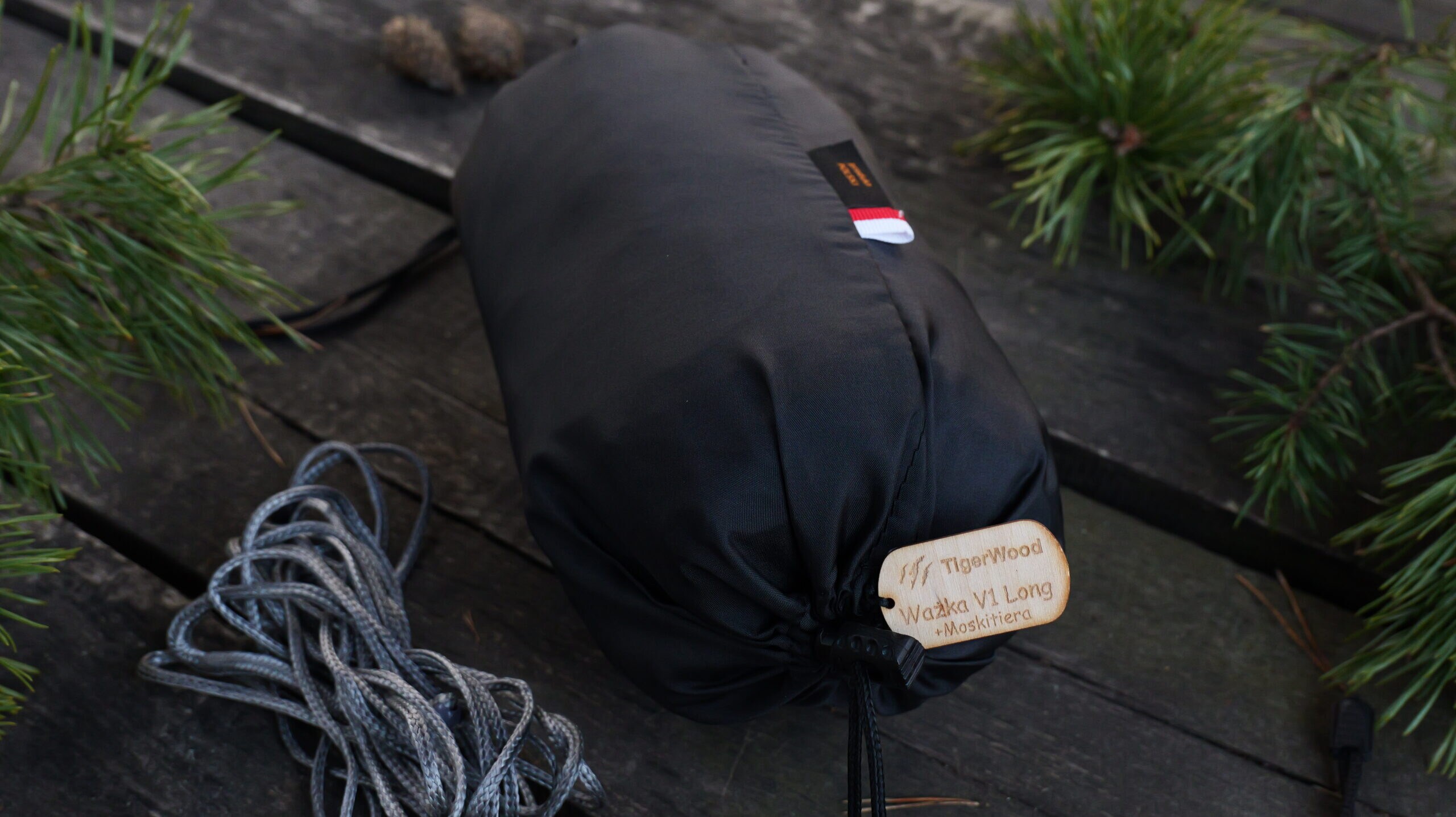 Hamac TigerWood Ważka V1 Long Double Zip Black - cu plasă împotriva insectelor
